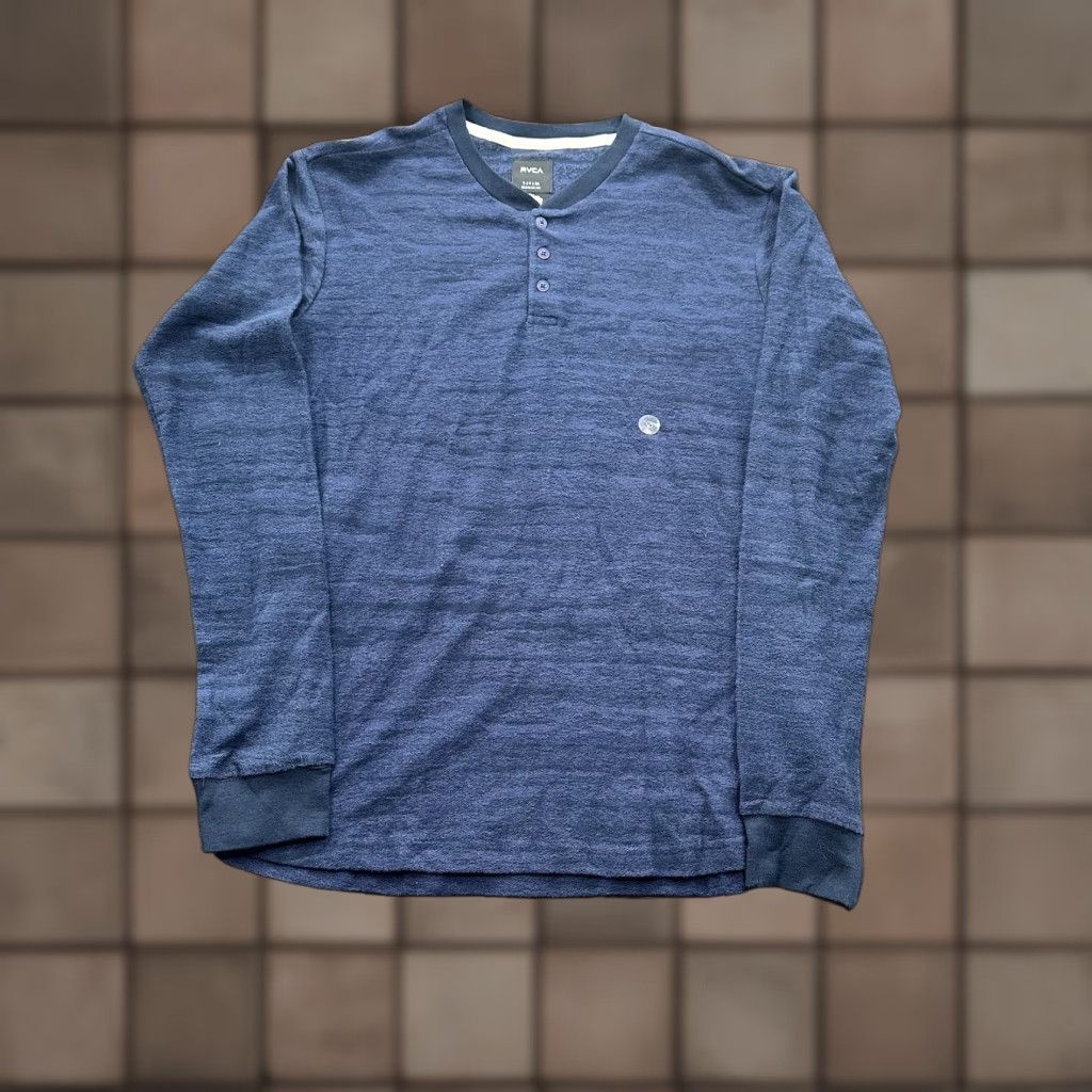 RVCA RVCA L/S Henley Shirt Men Small Navy Cotton Casual Outdoors Preppy Designer Size US S / EU 44-46 / 1 - 1 Thumbnail