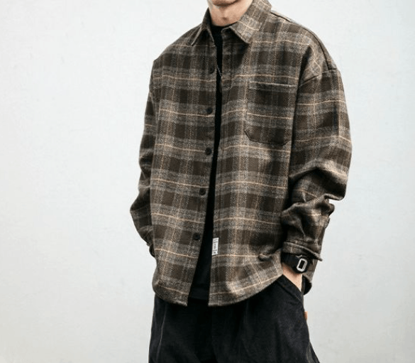 Japanese Brand × Vintage Retro plaid men's casual workwear long sleeve loose shirt Size US L / EU 52-54 / 3 - 2 Thumbnail