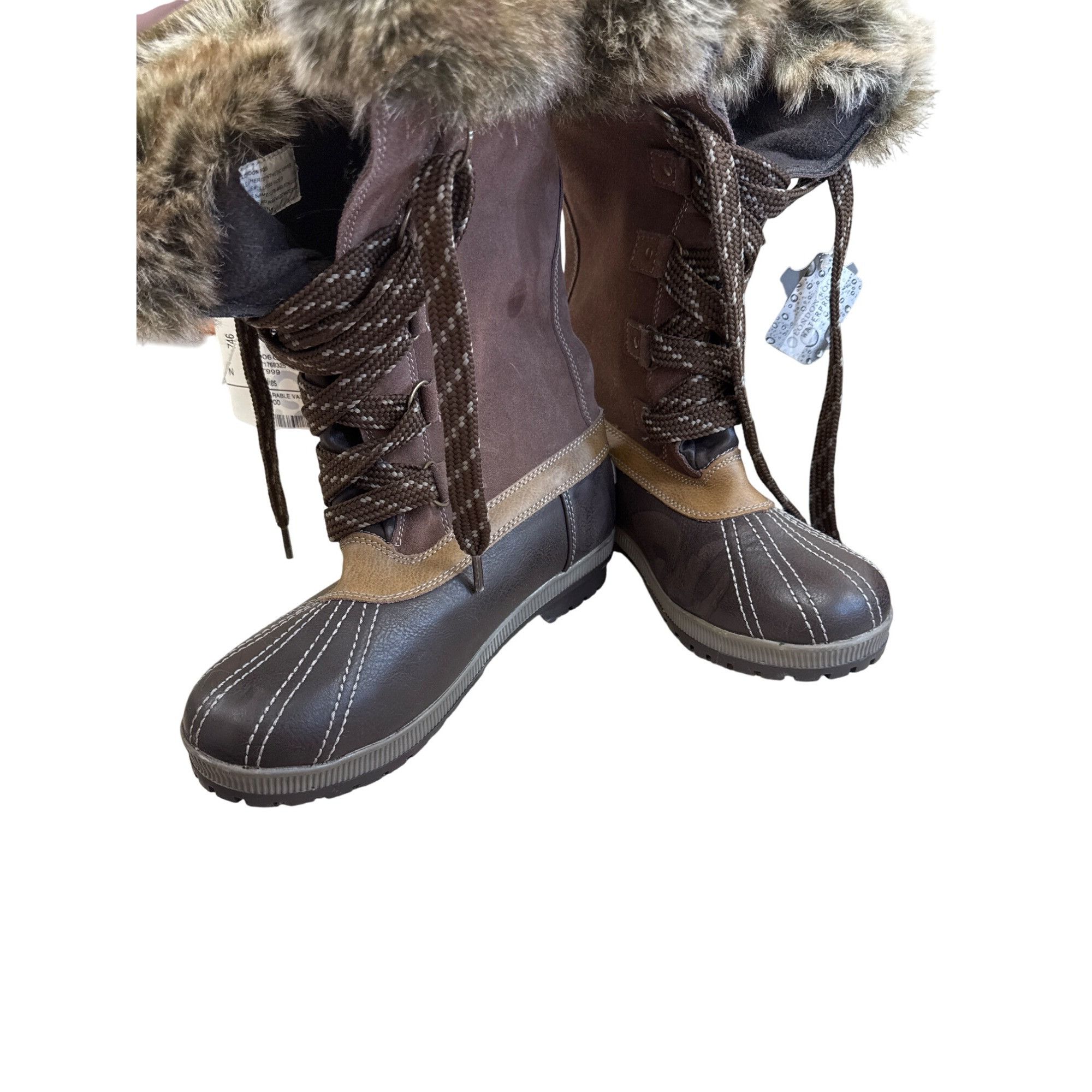 London Fog London Fog Womens brown Waterproof Leather Upper Winter Boot Size US 9 / IT 39 - 2 Thumbnail
