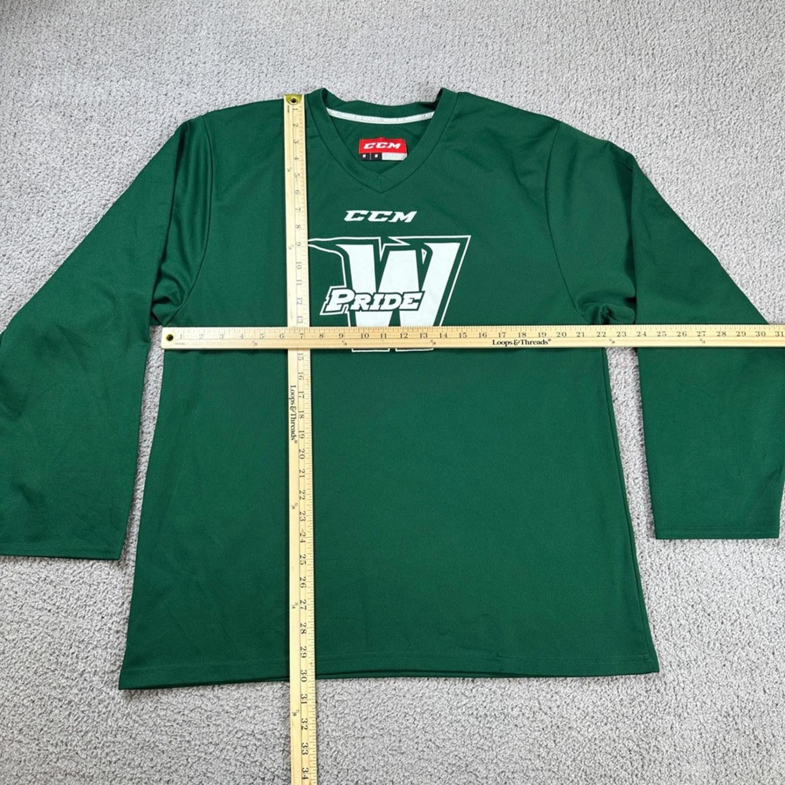 Ccm CCM Hockey Jersey Mens M Practice Training Green Long Sleeve Size US M / EU 48-50 / 2 - 3 Thumbnail