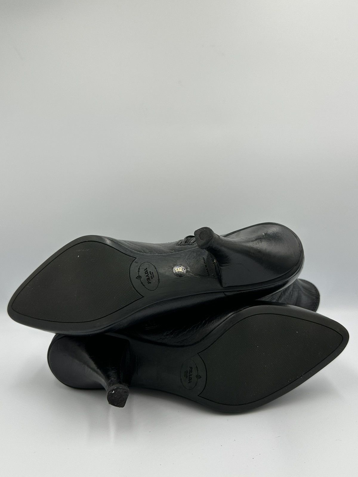 Prada Prada leather Boots with logo embroidery Size US 6 / IT 36 - 12 Thumbnail