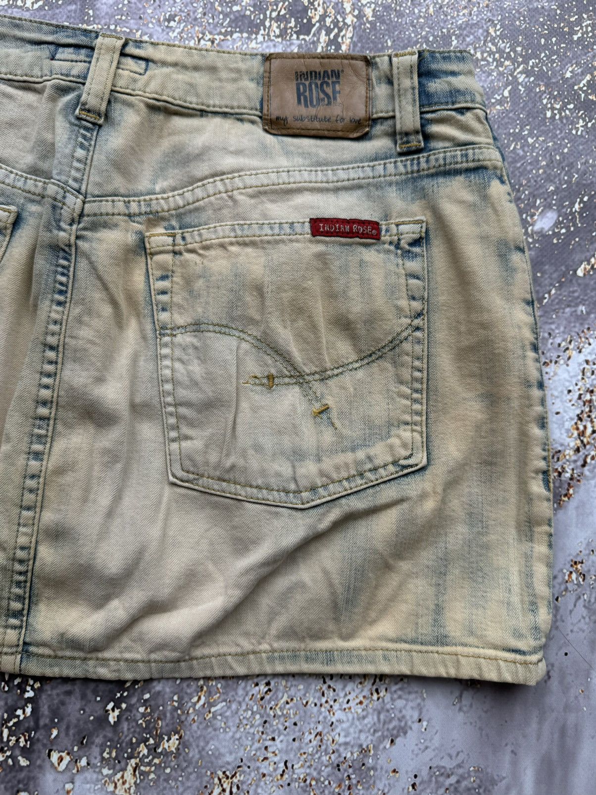 Vintage Vintage Waxed Denim Mini Skirt Size 28" / US 6 / IT 42 - 10 Thumbnail