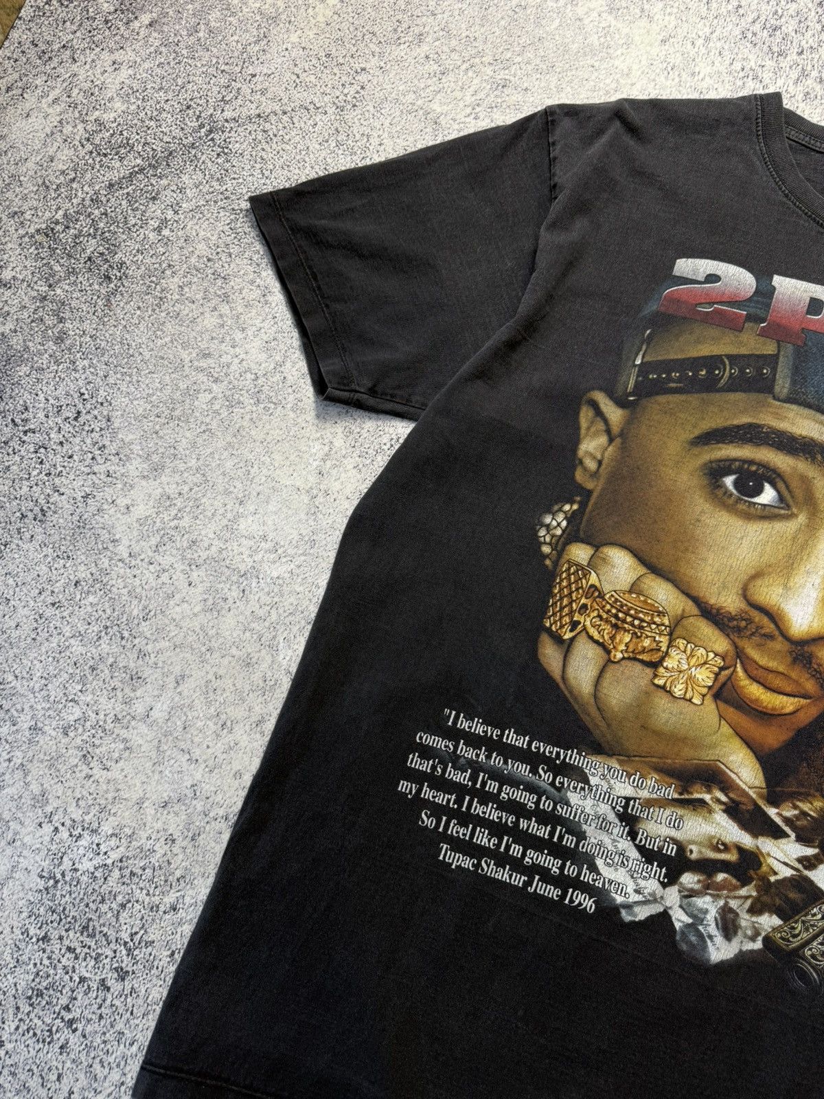 Vintage Vintage 2Pac Rap Tee Rock Tees 1996 Grail Very Rare Tee L Size US L / EU 52-54 / 3 - 5 Thumbnail