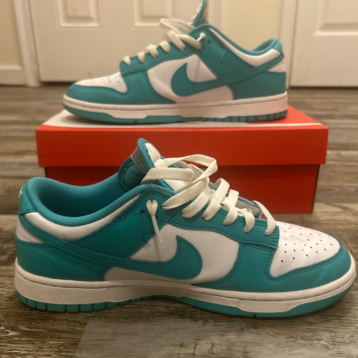 Nike Nike Dunk Low 'Clear Jade' teal and white dunks Size US 9 / EU 42 - 2 Thumbnail