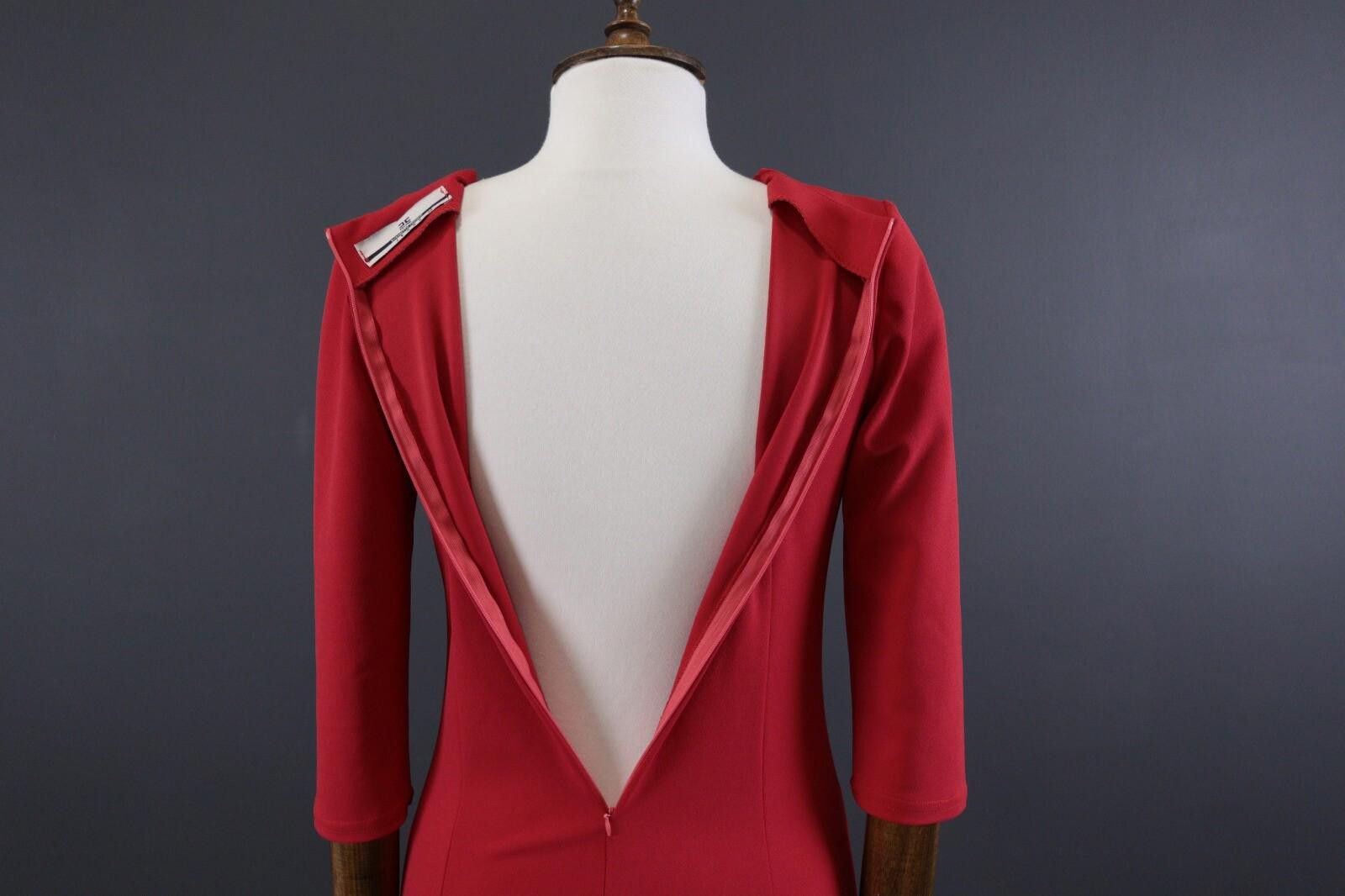 Designer Elisabetta Franchi Red Evening Bodycon Dress Dress Size 38 Size M / US 6-8 / IT 42-44 - 11 Thumbnail