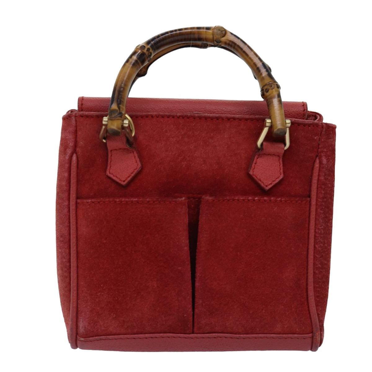 Gucci Bamboo Red Suede Handbag (Pre-Owned) Size ONE SIZE - 1 Thumbnail
