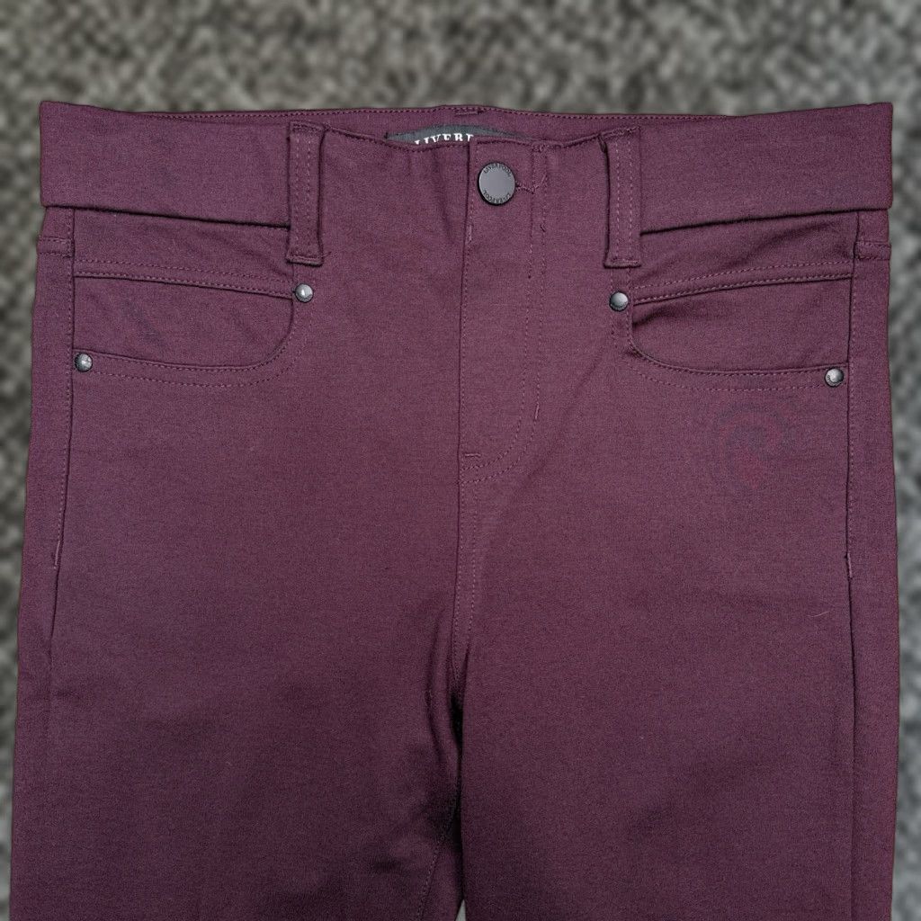 Vintage Liverpool Los Angeles Burgundy Midi Rise Stretch Legging Pants Womens 2 / 26 Skinny Jegging City Size 26" / US 2 / IT 38 - 1 Thumbnail
