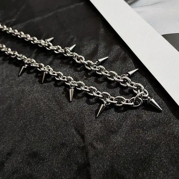 Jewelry Punk Rivet Necklace, Spike Necklace, Grunge Necklace Size ONE SIZE - 8 Thumbnail