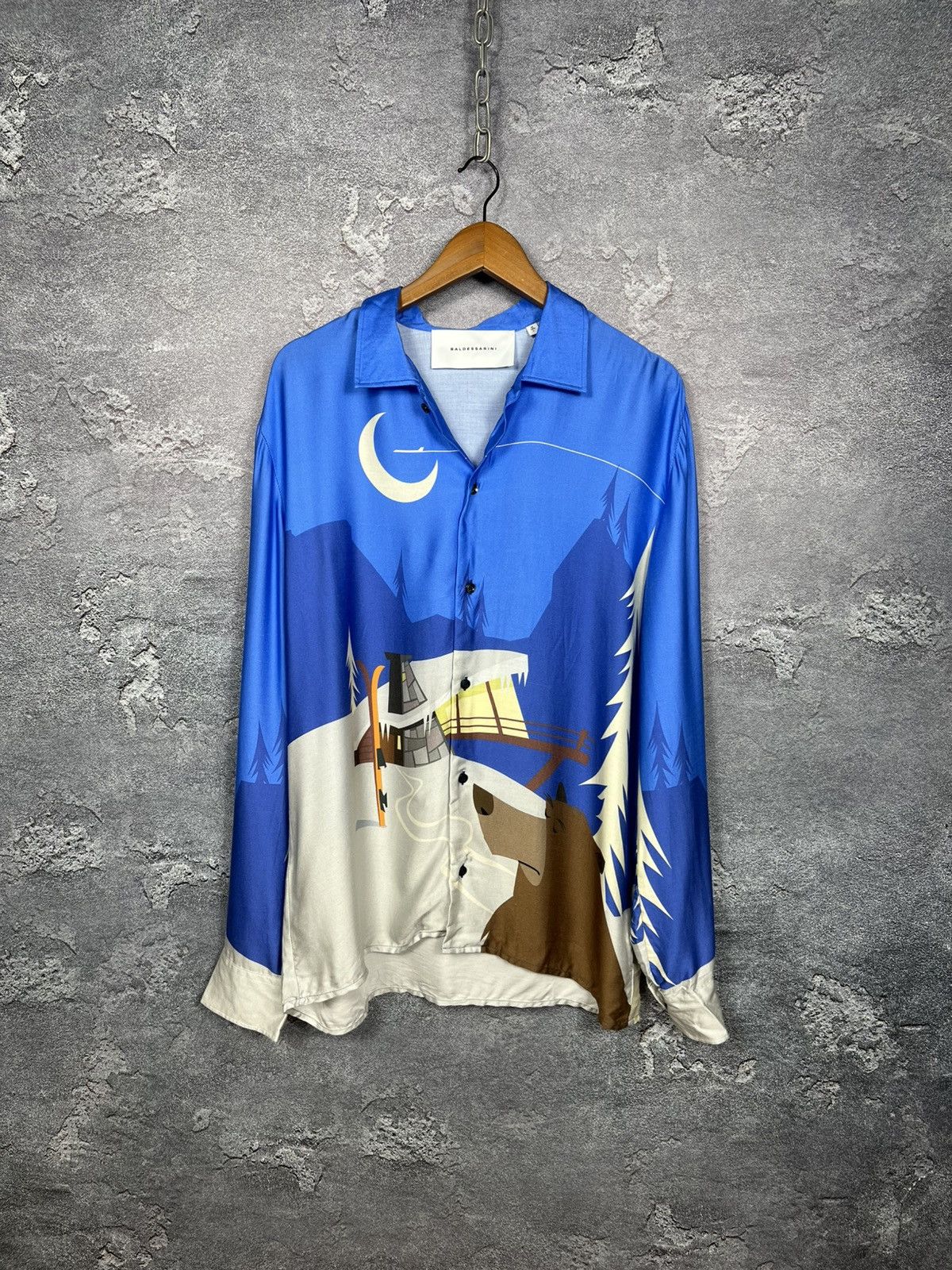 Baldessarini Baldesarini All Over Print Bear 100% Viscose Shirt Size US L / EU 52-54 / 3 - 1 Thumbnail