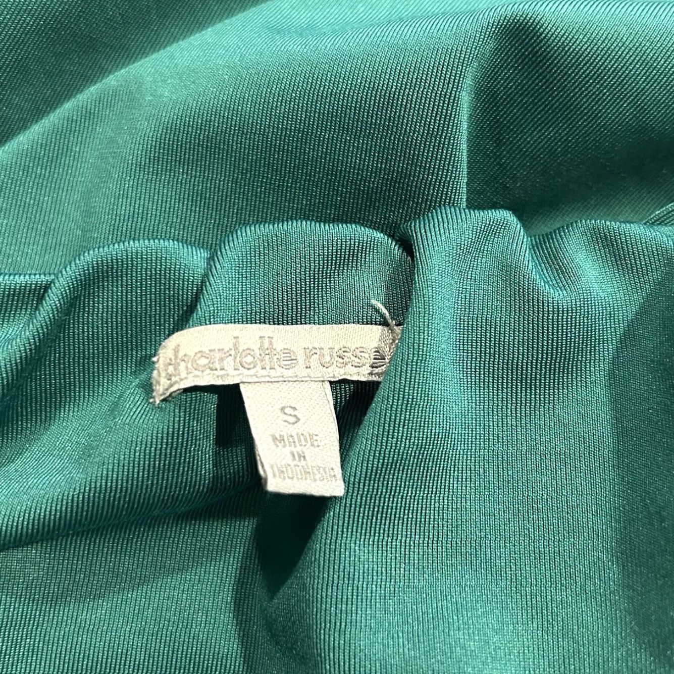 Vintage Charlotte Russe Tank Top Women's Small Green Retro V-Neck Sleeveless Spandex Polyester Solid Festival Tank Top Y2K Size S / US 4 / IT 40 - 5 Thumbnail
