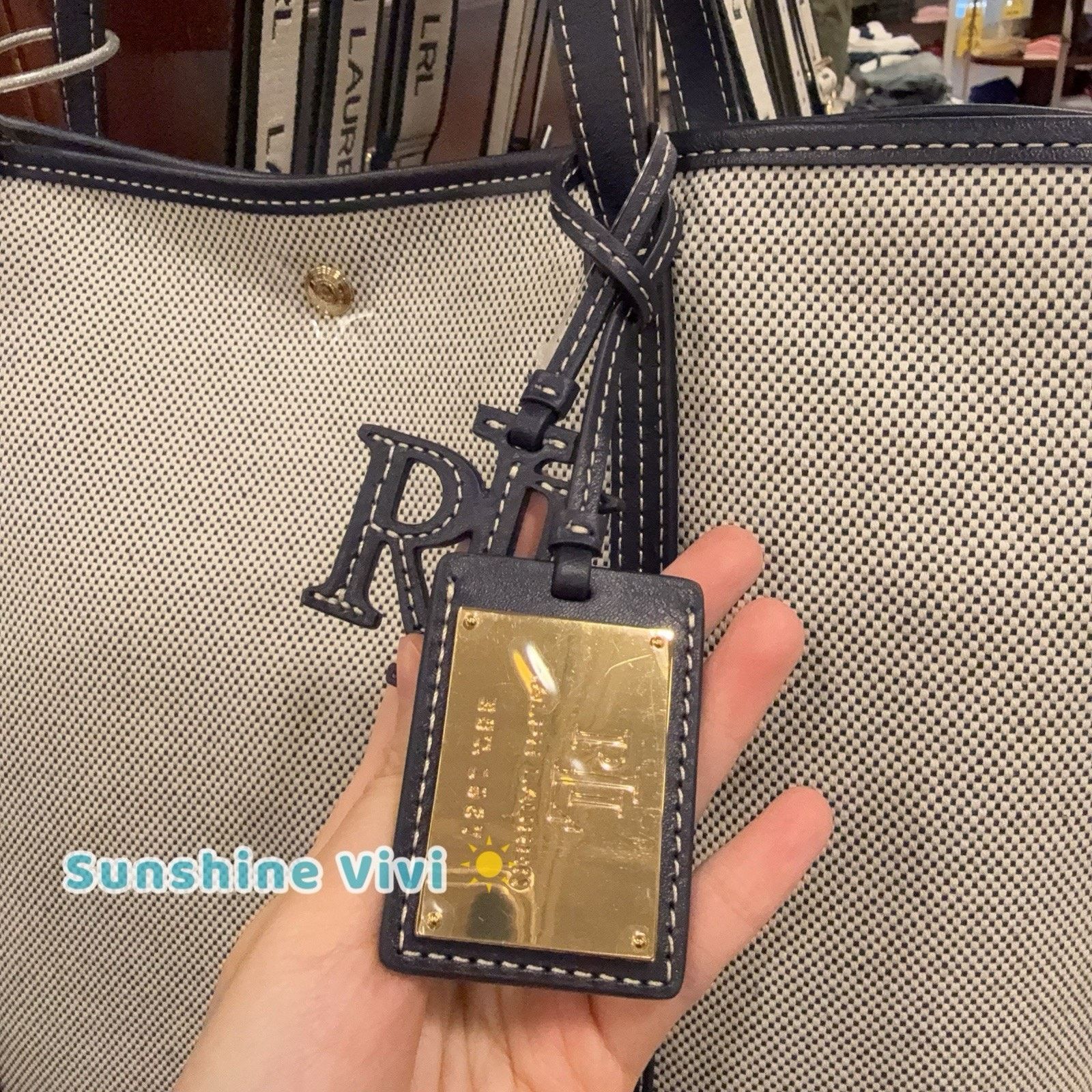 Lauren Ralph Lauren NWT Lauren Ralph Canvas Emerie Extra Large Tote Bag Navy Size ONE SIZE - 4 Thumbnail