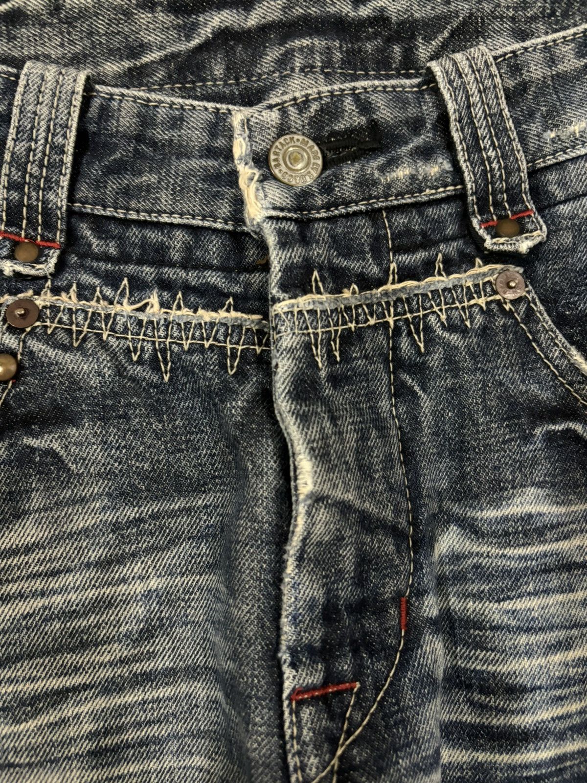Hysteric Glamour Vintage Japanese Brand Bartack Studded Distressed Punk Jeans Size US 32 / EU 48 - 4 Thumbnail