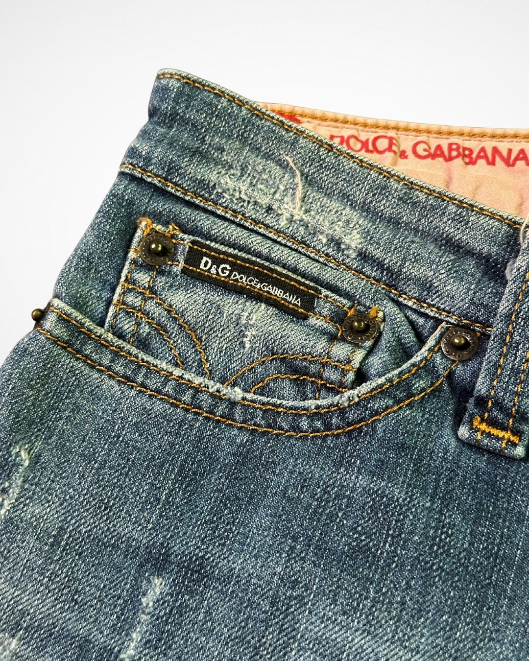 Dolce & Gabbana 90s Stash Pocket Denim Capri Pants Size 28" / US 6 / IT 42 - 3 Thumbnail