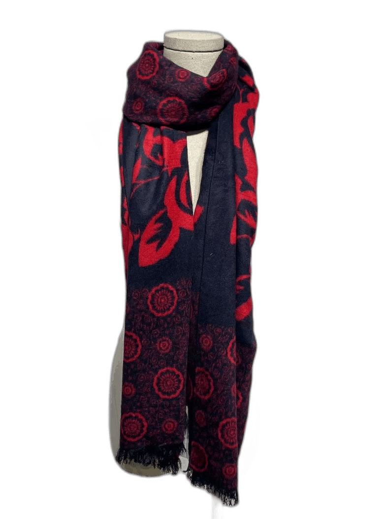 Chanel Vintage Chanel Wool Scarf with Rose Pattern -2505 Size ONE SIZE - 1 Thumbnail