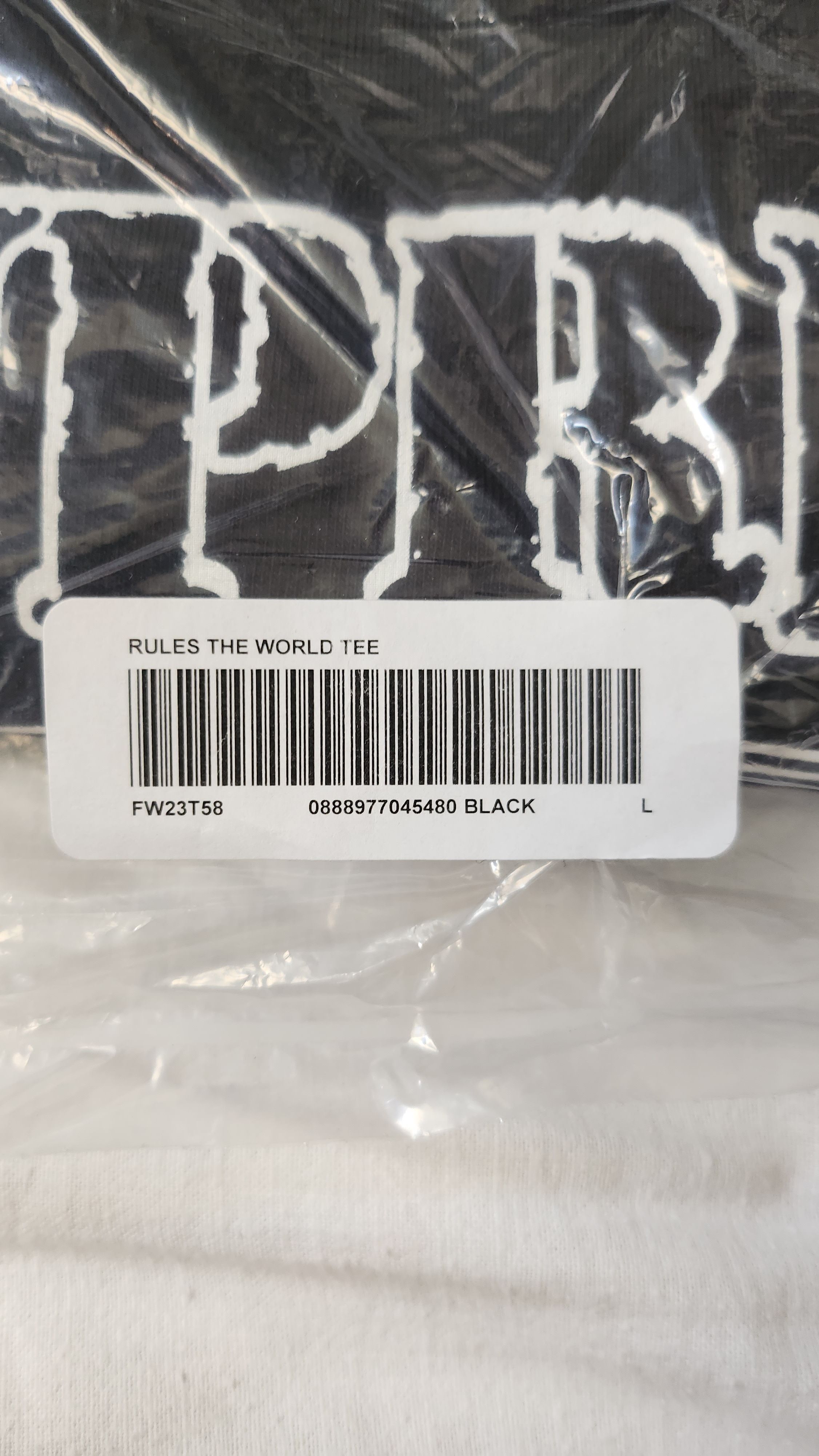 Corteiz × Supreme Supreme x Corteiz Rules the world T shirr Black Size L Size US L / EU 52-54 / 3 - 4 Thumbnail