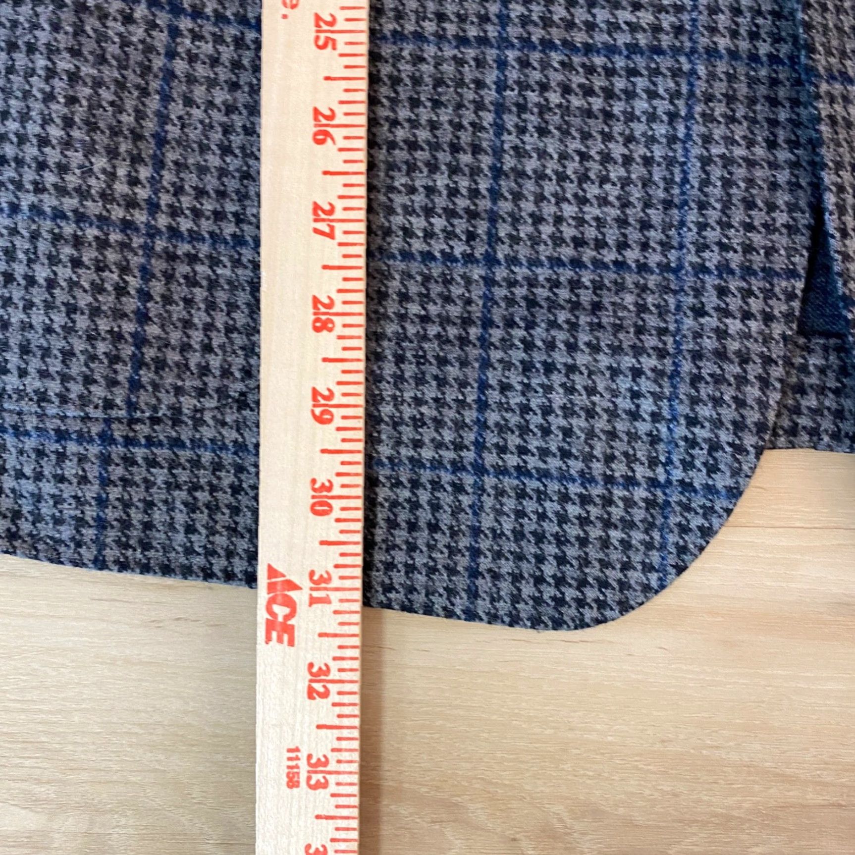 Lands' End Lands' End Blazer Mens 44R Gray Houndstooth Fleece Lined 2 Button Sport Jacket Size 44R - 7 Thumbnail