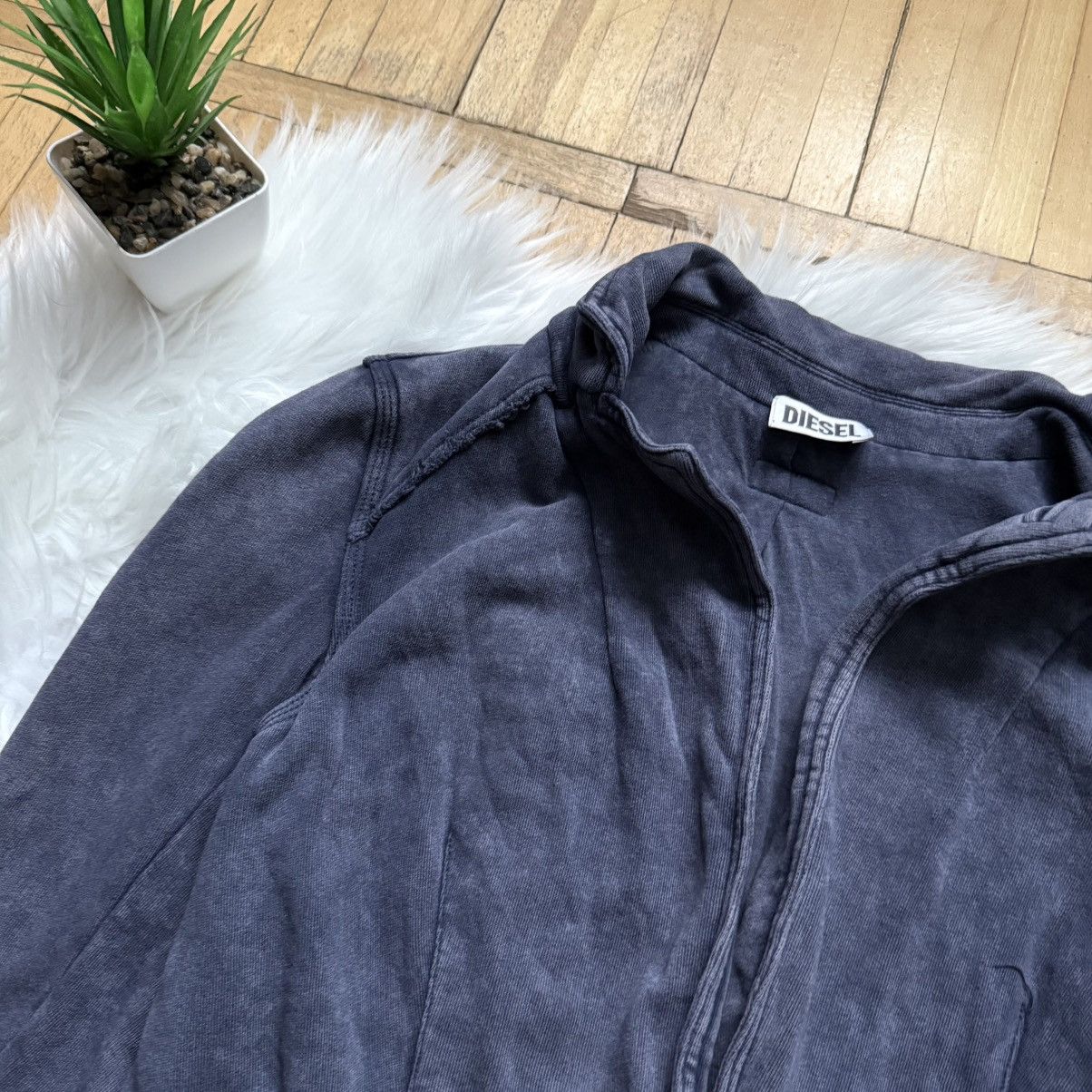 Diesel 📌 Vintage Diesel Y2K Avant-Garde Faded Grey Cardigan Size S / US 4 / IT 40 - 5 Thumbnail