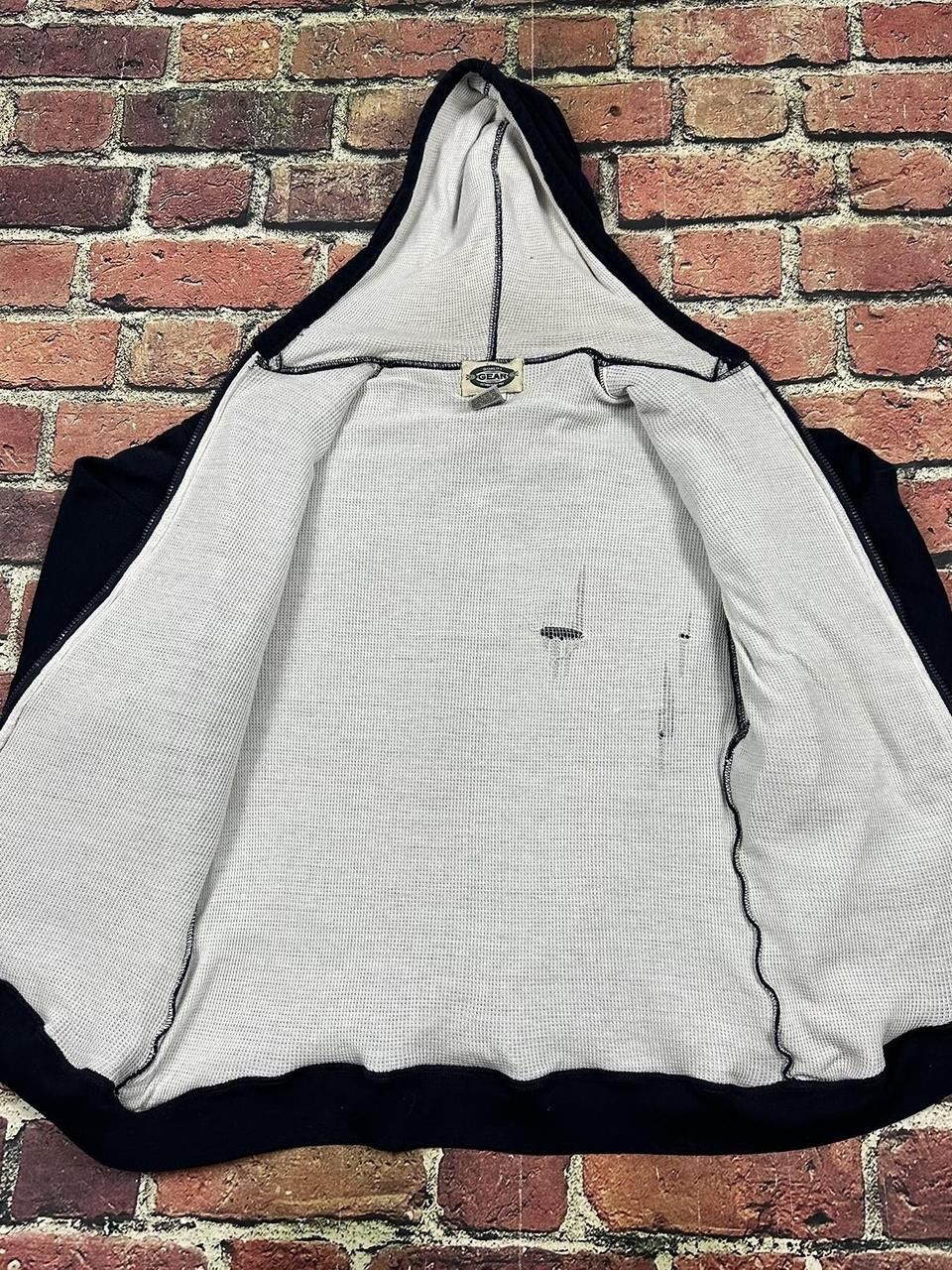 Other Vintage Navy Blank Zip Up Hoodie Thermal Lined Sweatshirt Size US XL / EU 56 / 4 - 5 Thumbnail