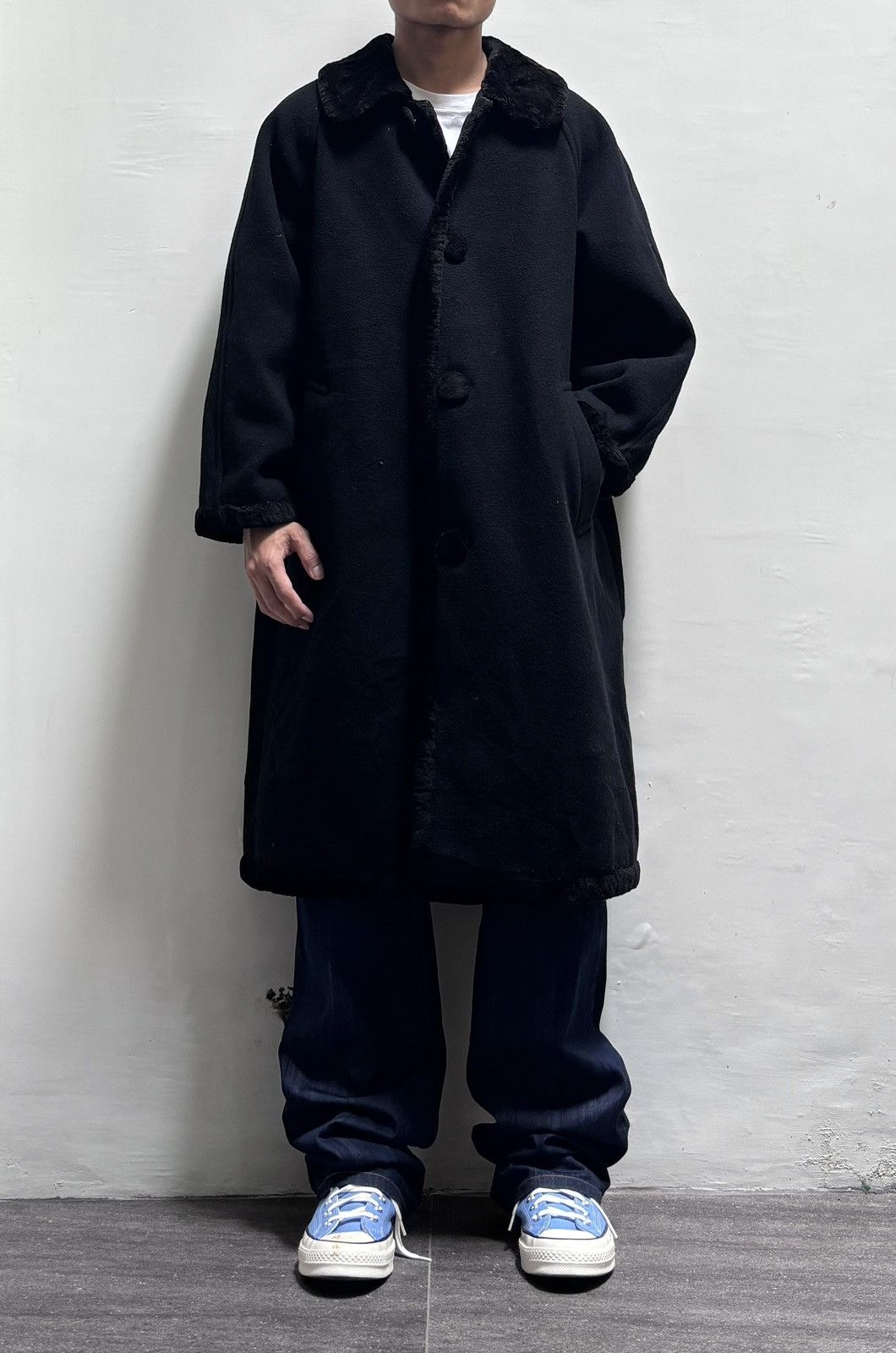 Comme des Garcons FREE TAX! 1991 Heavy Wool Fur Collared Coat Jacket Size US M / EU 48-50 / 2 - 1 Thumbnail