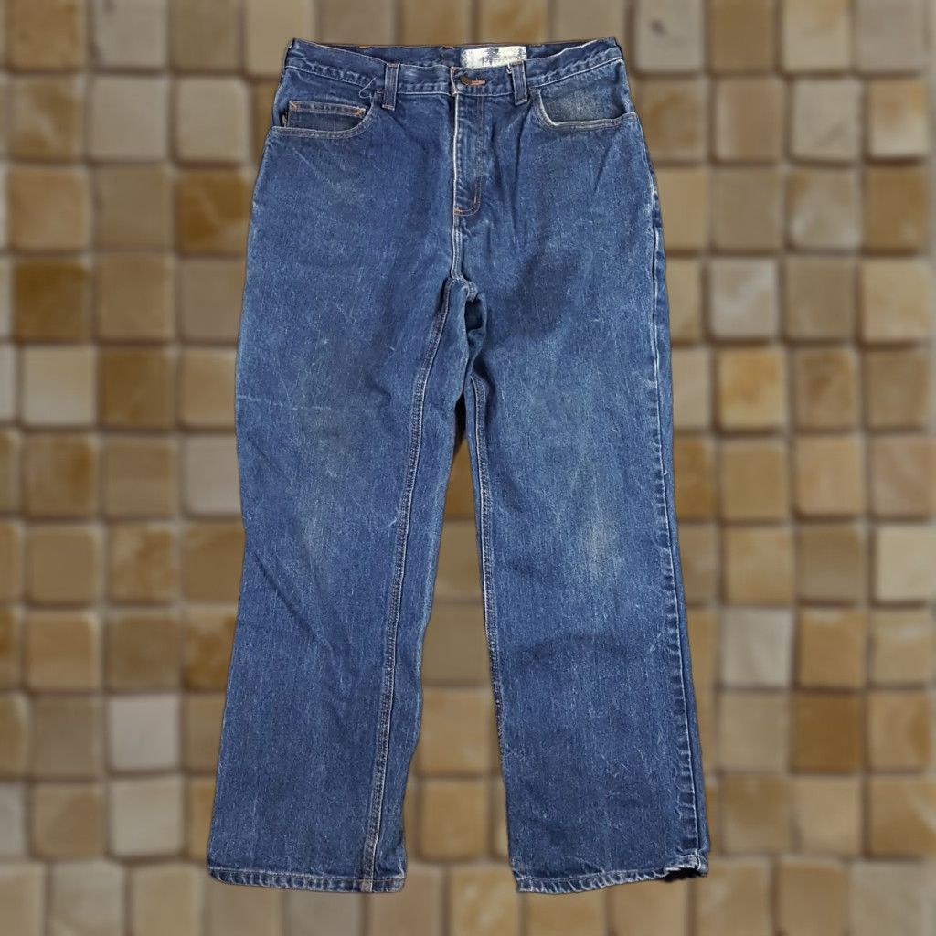 Carhartt VINTAGE Carhartt Jeans Denim Blue 34x30 Flame-Resistant Work Pants Men 90s Retro Workwear Size US 34 / EU 50 - 1 Thumbnail