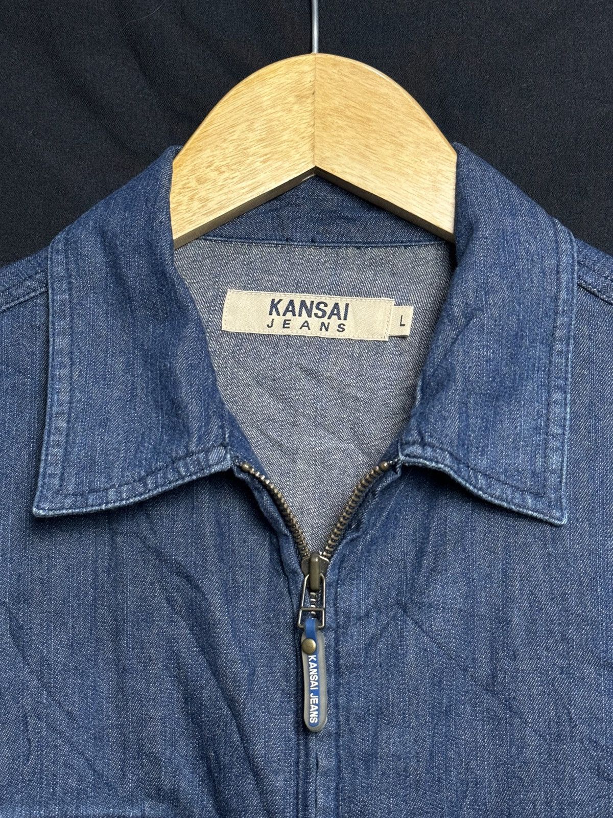 Japanese Brand Japanese Kansai Jeans Denim Zipper Shirt Yohji Yamamoto Size US L / EU 52-54 / 3 - 6 Thumbnail