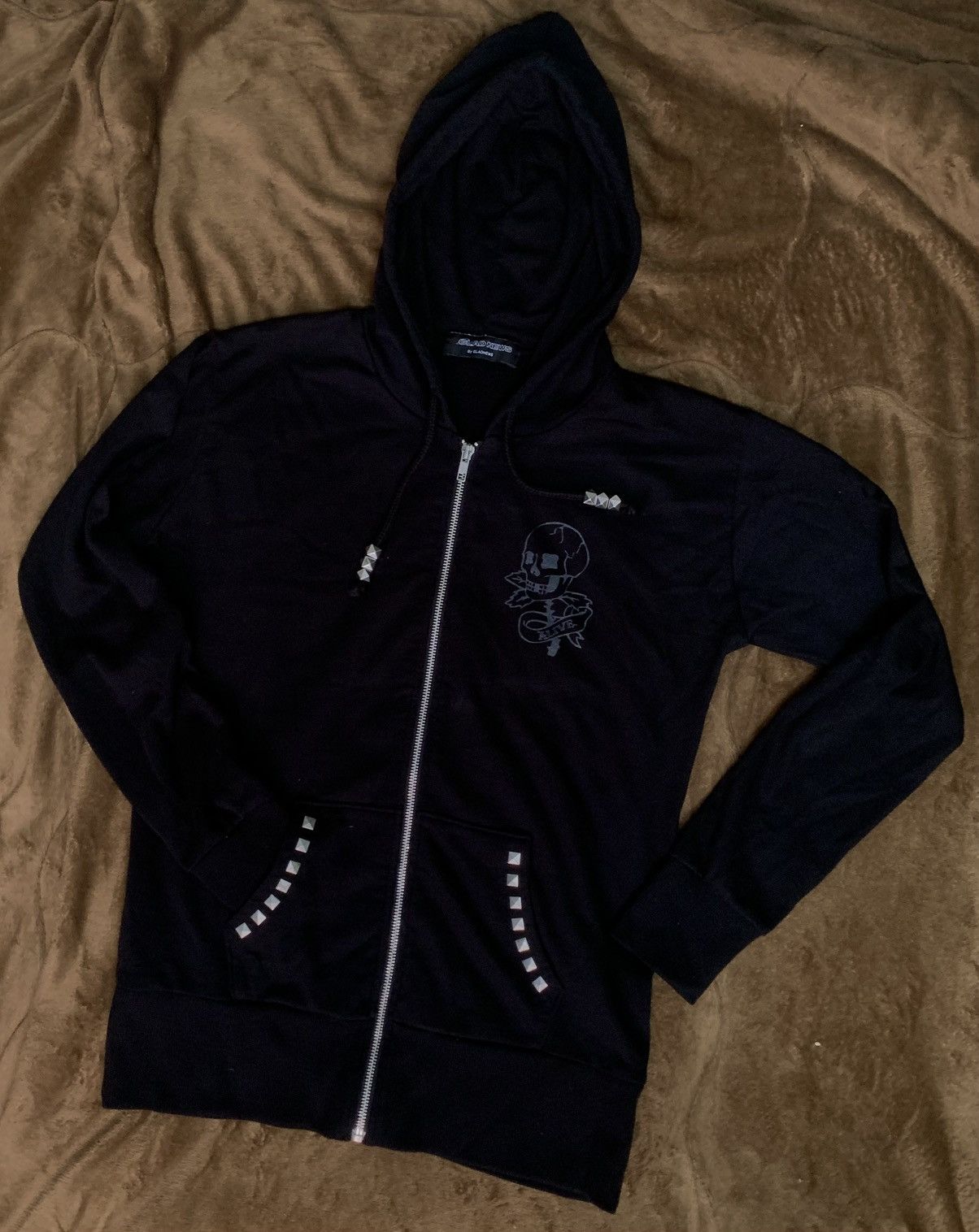Japanese Brand GLAD NEWS Mad Punk Skeleton Studded zipper hoodie Size US L / EU 52-54 / 3 - 3 Thumbnail