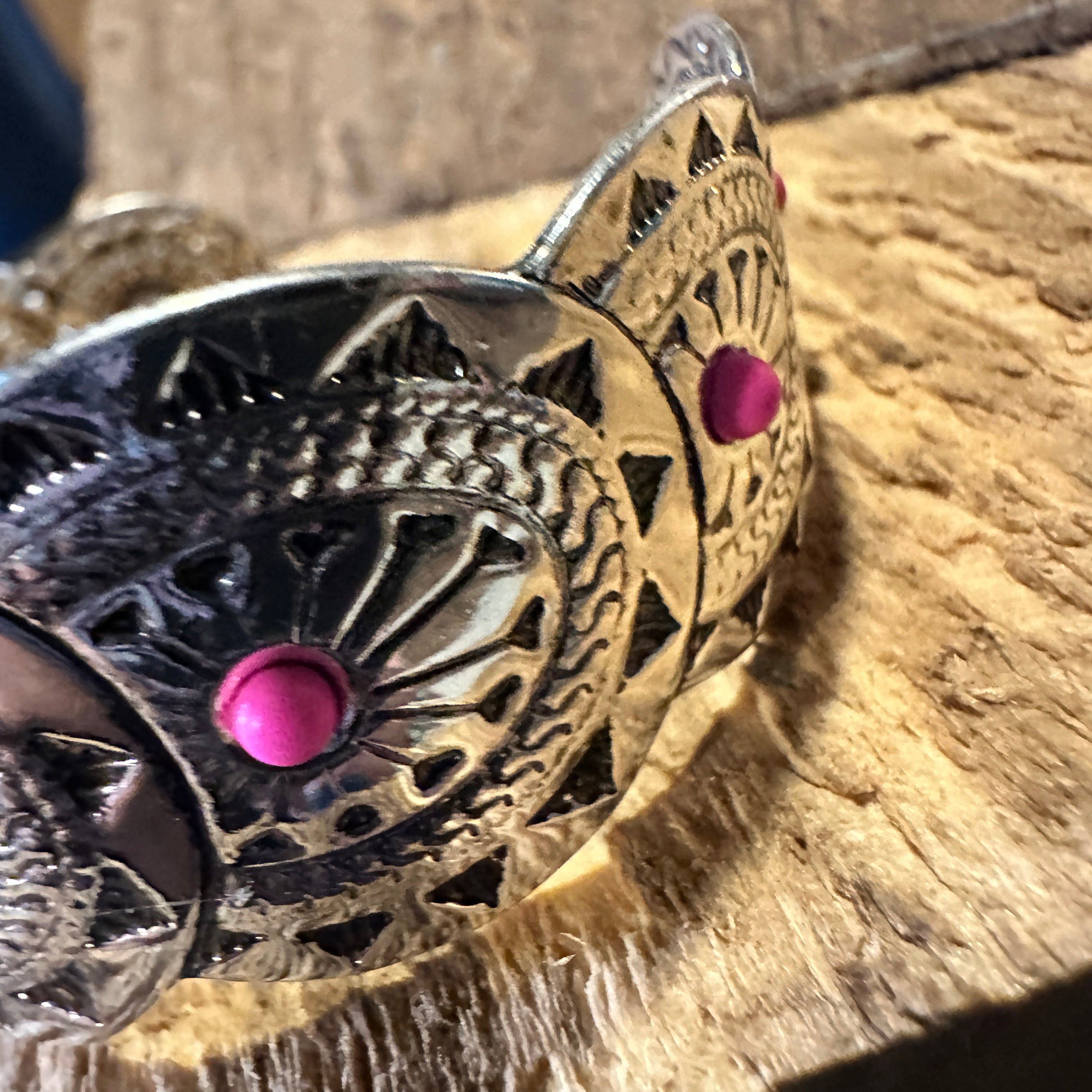 Other Vintage Bohemian Southwest Cowgirl Cuff Bracelet with Pink G Size ONE SIZE - 2 Thumbnail