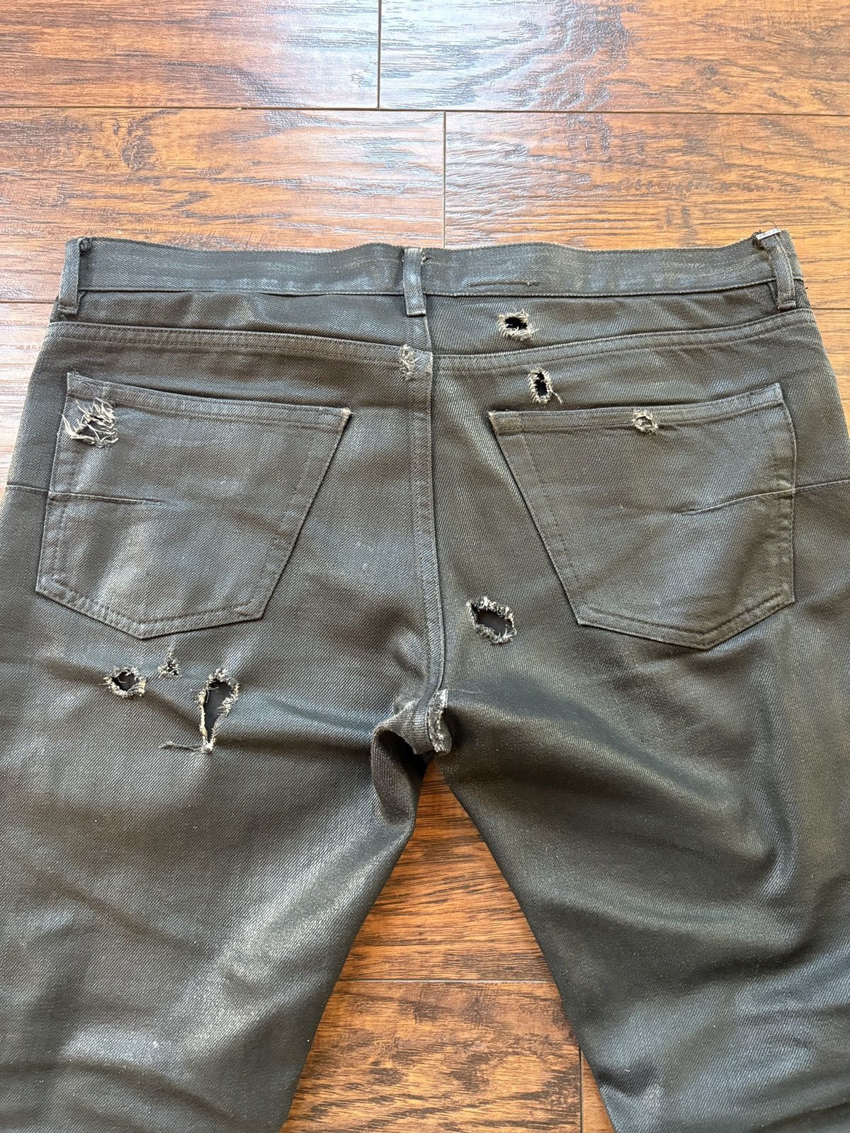 Dior Dior SS04 “Strip” Destroyed Waxed Denim Size US 30 / EU 46 - 8 Thumbnail