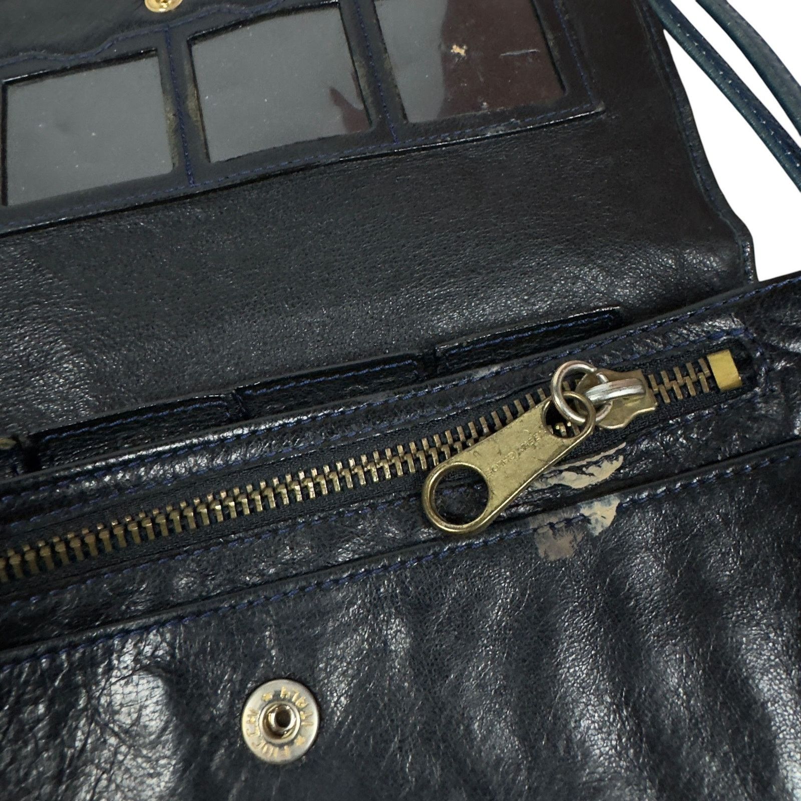 See by Chloe See By Chloe Women's Black Teal Leather Wristlet Wallet Size ONE SIZE - 9 Thumbnail