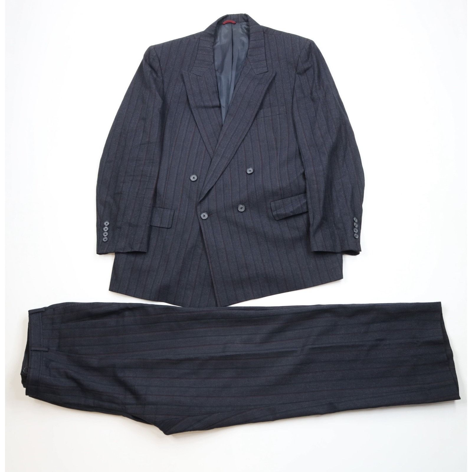 Vintage Vintage 70s Streetwear Wool Striped 2 Piece Suit Size 44R - 1 Thumbnail