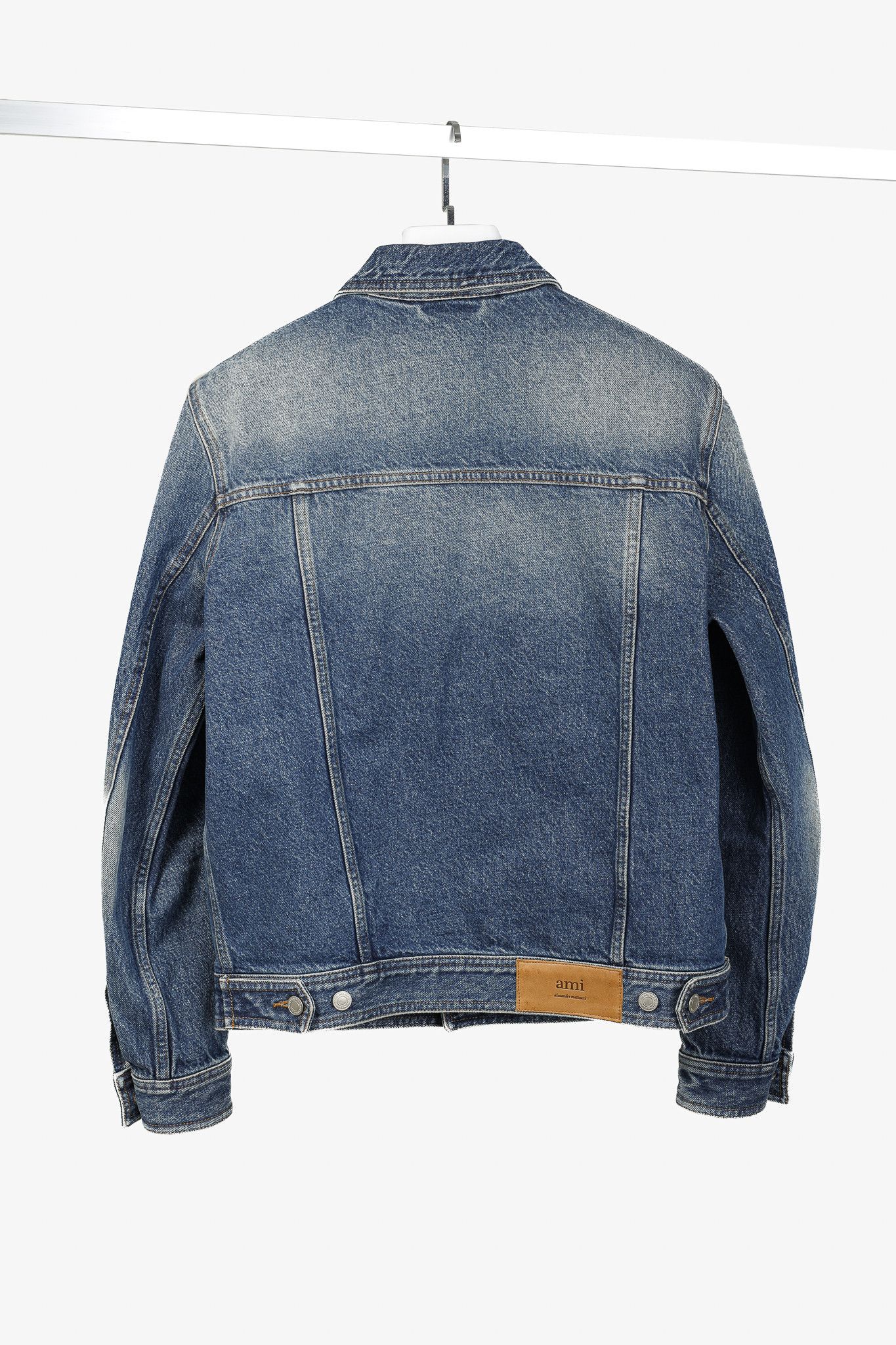 AMI AMI "Used Blue" Weathered Patch-Pocket Denim Jacket Size US S / EU 44-46 / 1 - 2 Thumbnail