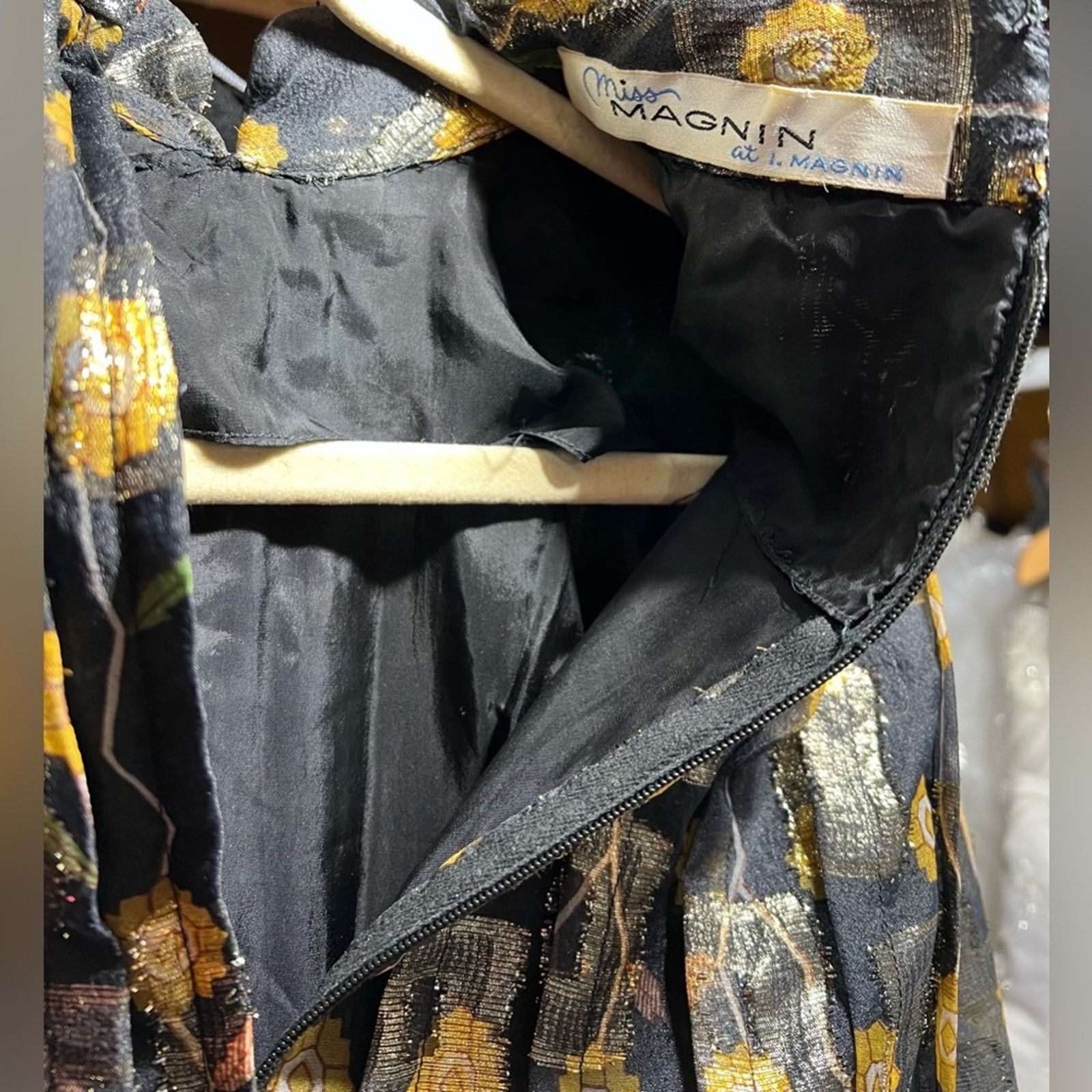 Vintage Vintage 1970s Couture Designer I.Magnin Silk Evening Gown! Size L / US 10 / IT 46 - 9 Thumbnail