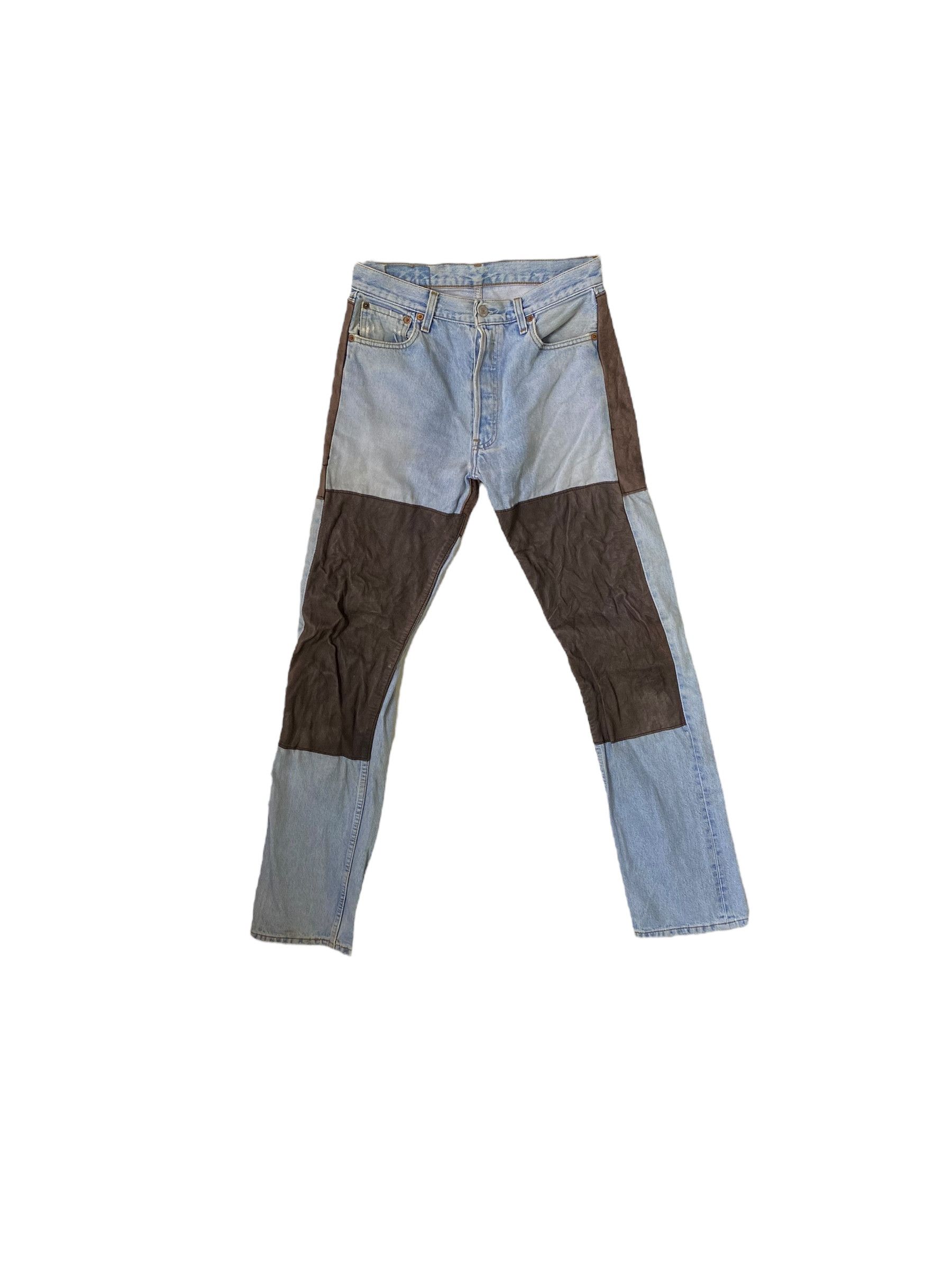 Levi's × Vintage 90s Levis 501 custom leather jeans Size US 30 / EU 46 - 2 Thumbnail