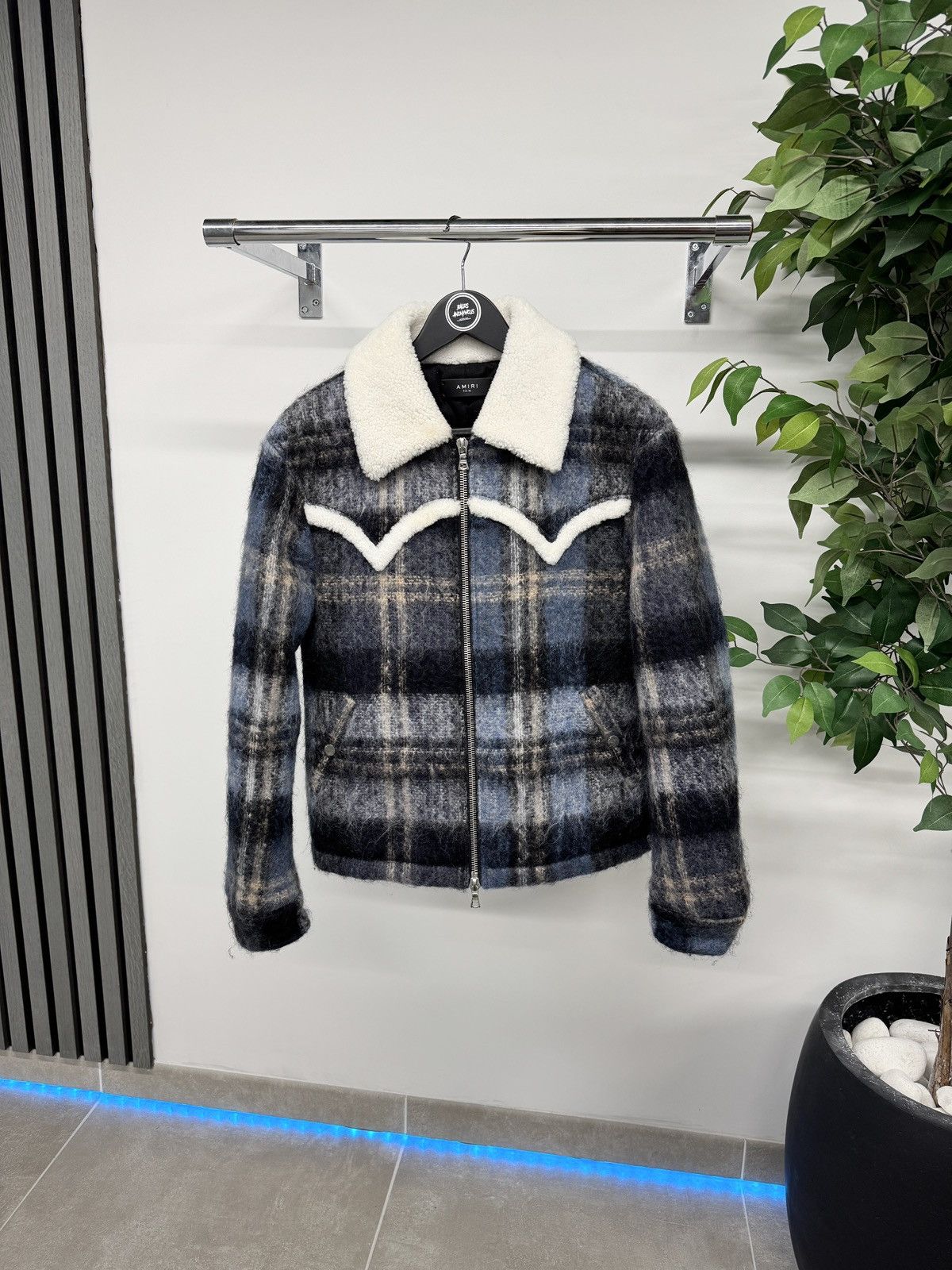 Amiri Amiri Plaid Zipped Trench Jacket In Blue RRP £2290 Size US S / EU 44-46 / 1 - 1 Thumbnail