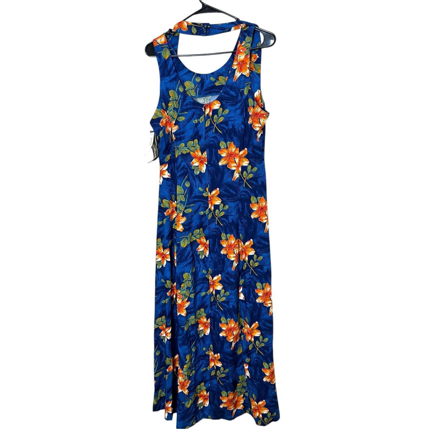 Other Vintage Jamie Brooke 90s Blue Flower Print Maxi Dress Size 13 Size M / US 6-8 / IT 42-44 - 8 Thumbnail