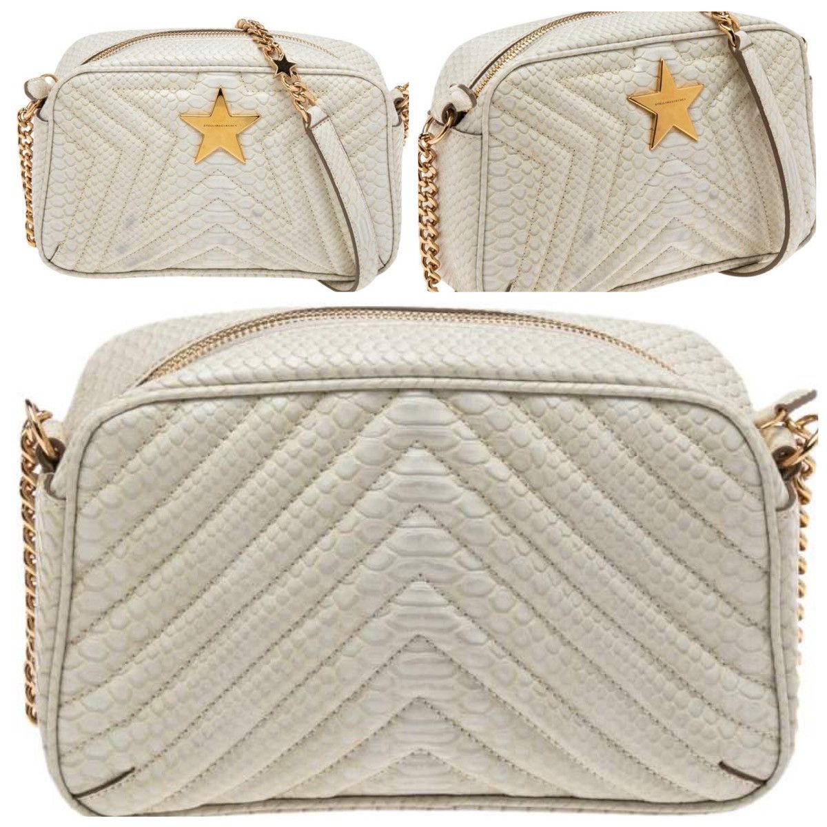 Stella McCartney Stella McCartney White Python Embossed Star Crossbody Bag Size ONE SIZE - 11 Thumbnail
