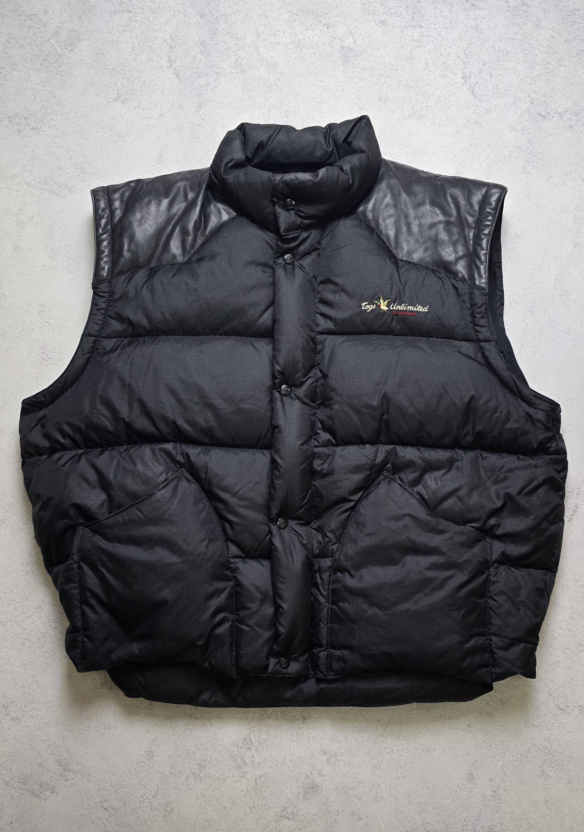 Chevignon Vintage 2in1 Chevignon Togs Unlimited Black Down Jacket Vest Size US XXL / EU 58 / 5 - 2 Thumbnail