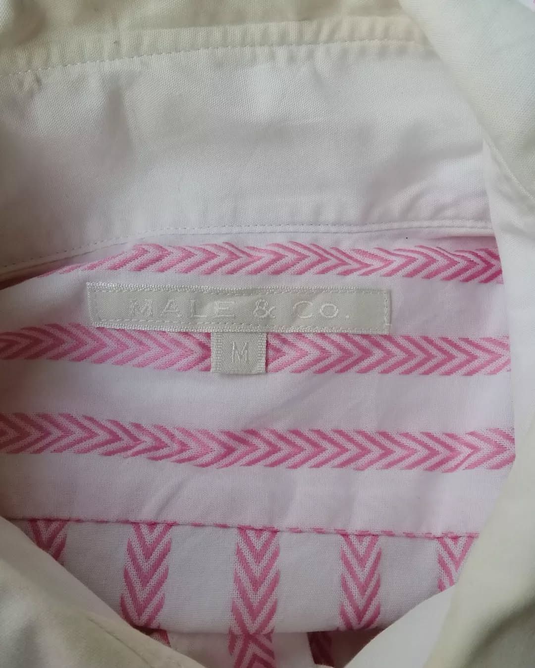 Japanese Brand × Other Male & Co Pink Striped Stained Shirt Size US M / EU 48-50 / 2 - 6 Thumbnail