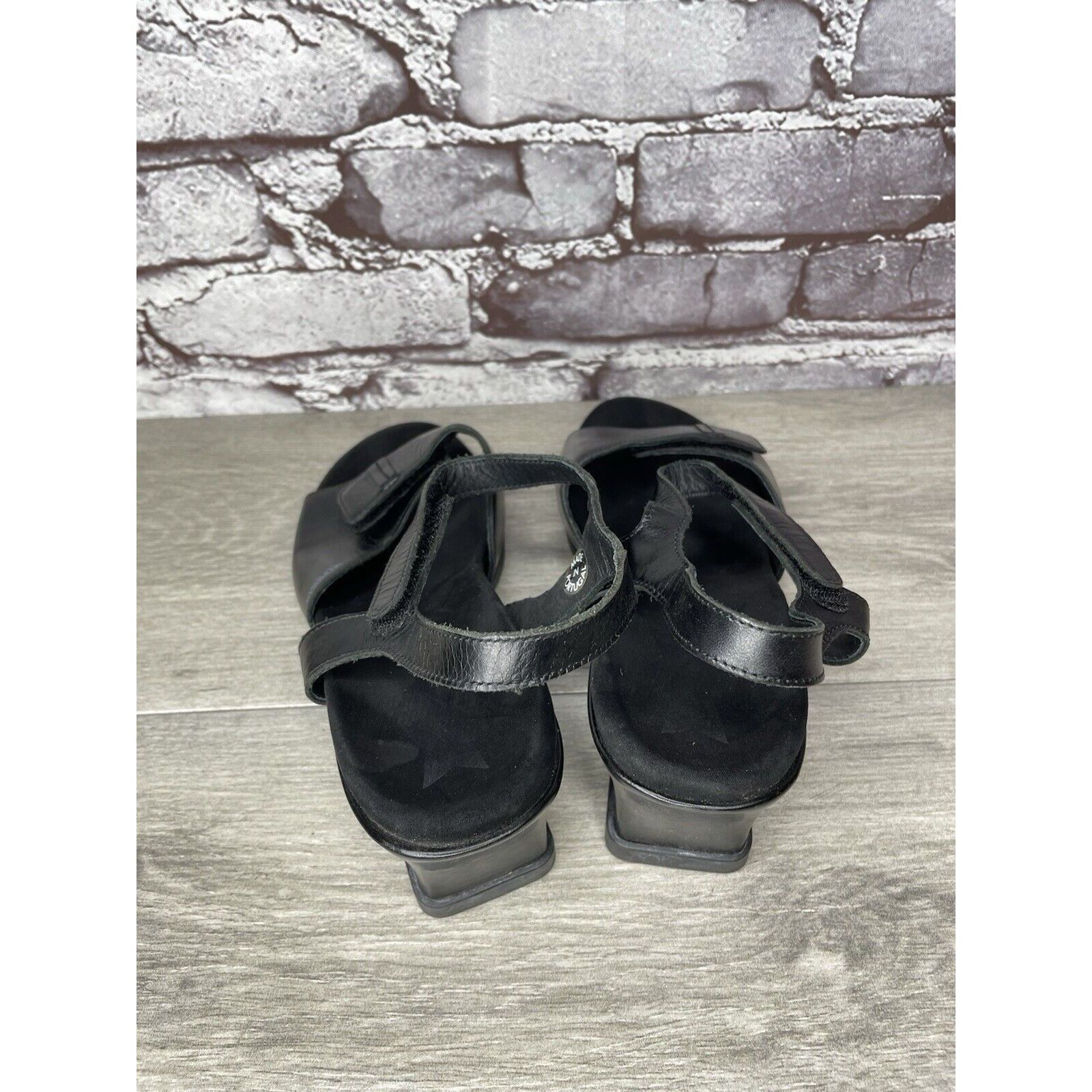 Mephisto Mephisto Black Leather Ankle Strap Causal Wedge Sandals Wome Size US 9.5 / IT 39.5 - 5 Thumbnail