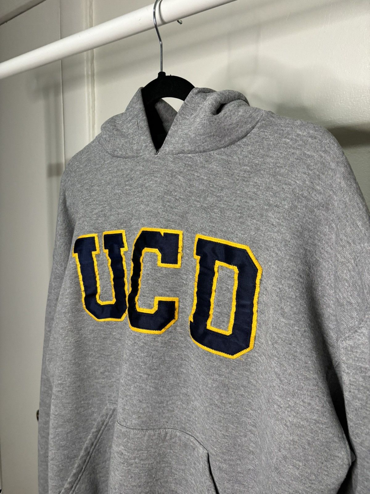 Russell Athletic × Vintage Vintage 2000s Russell Athletic UCD Grey Varsity Hoodie Size US L / EU 52-54 / 3 - 2 Thumbnail