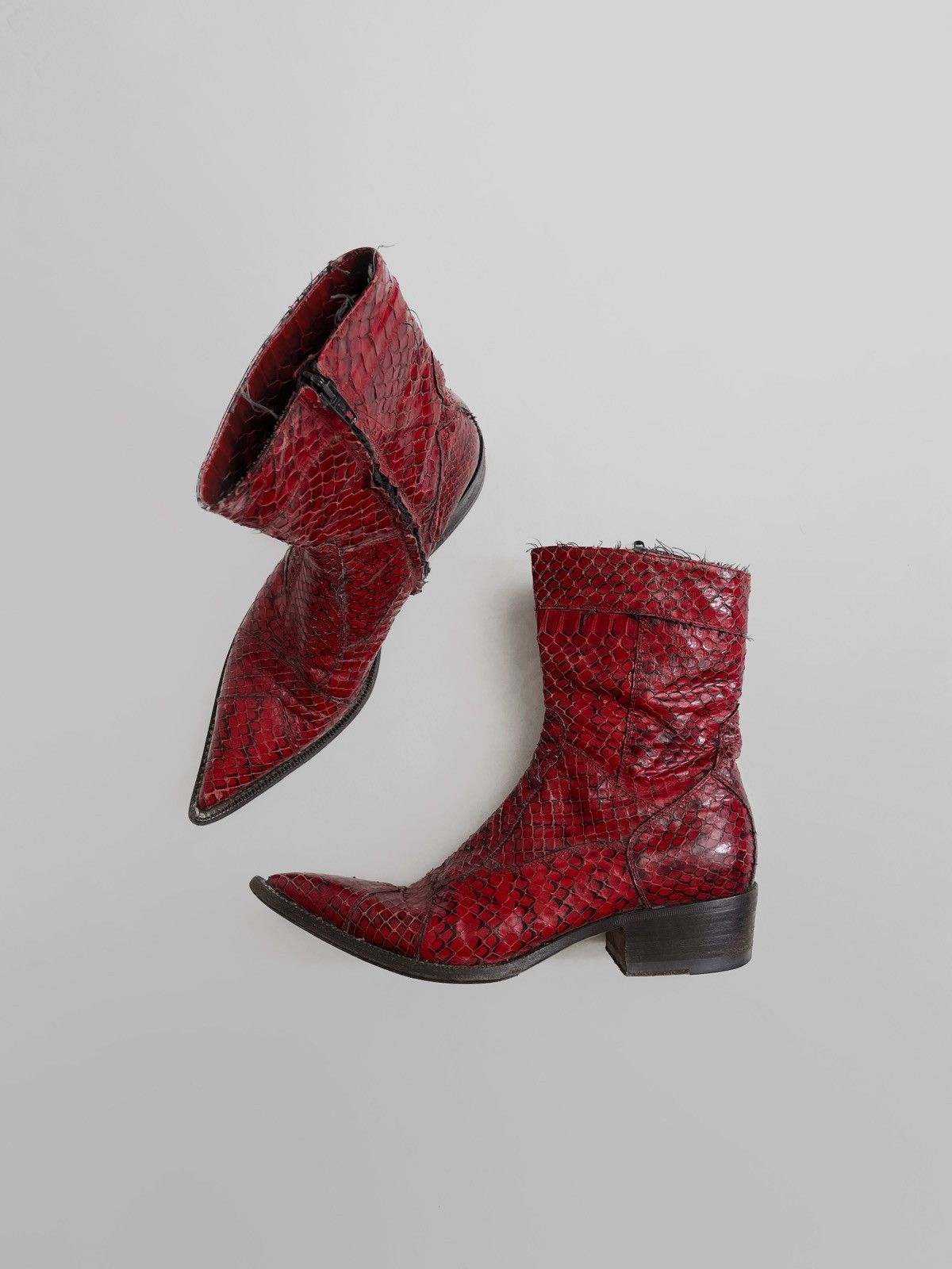 Archive Gianni Barbato snake leather boots