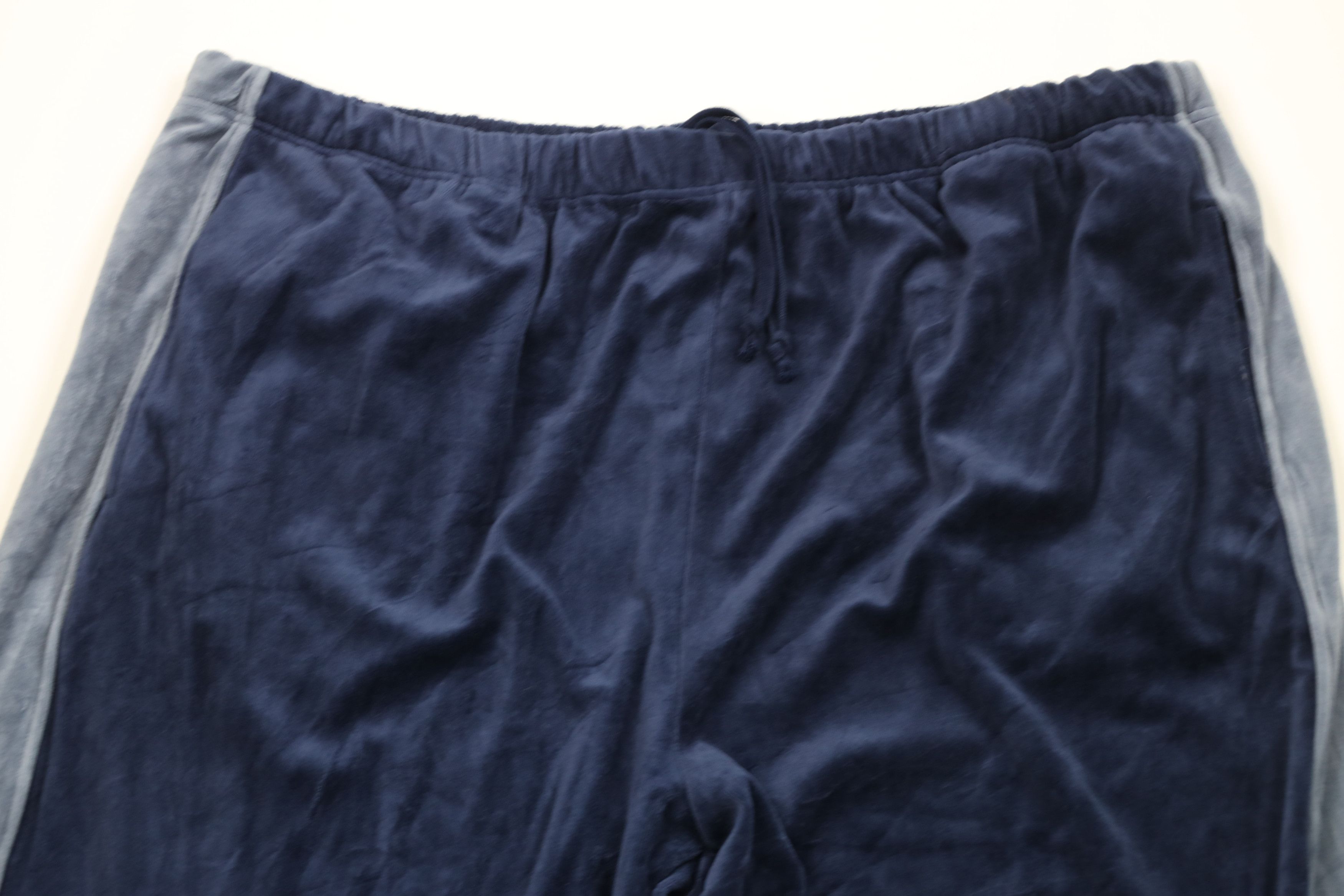 Vintage Vintage 90s Y2K Streetwear Block Wide Leg Velour Pants Blue Size US 44 / EU 60 - 2 Thumbnail