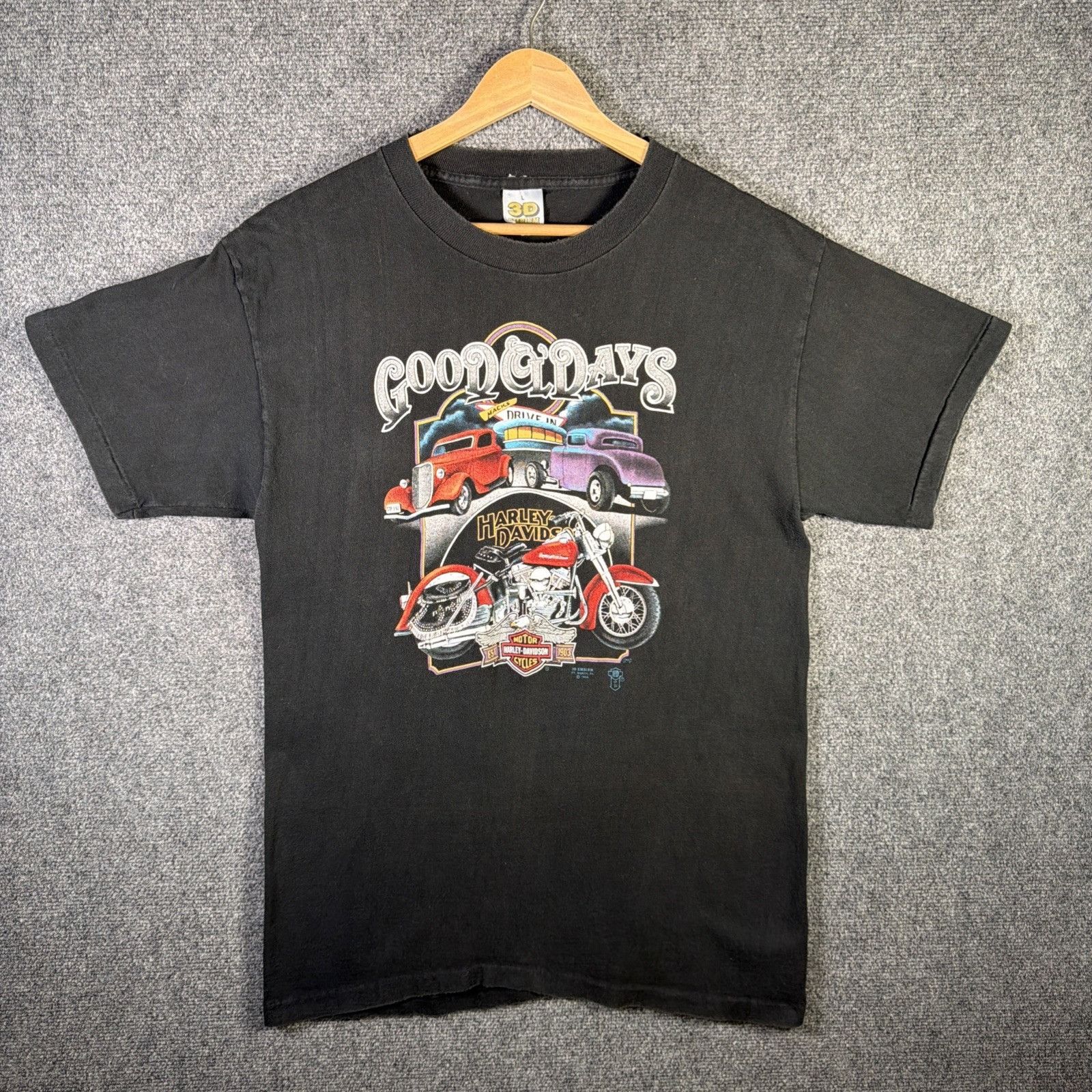 Harley Davidson Vintage Harley Davidson Shirt Mens Large Black 80s 3D Emblem Size US L / EU 52-54 / 3 - 1 Thumbnail