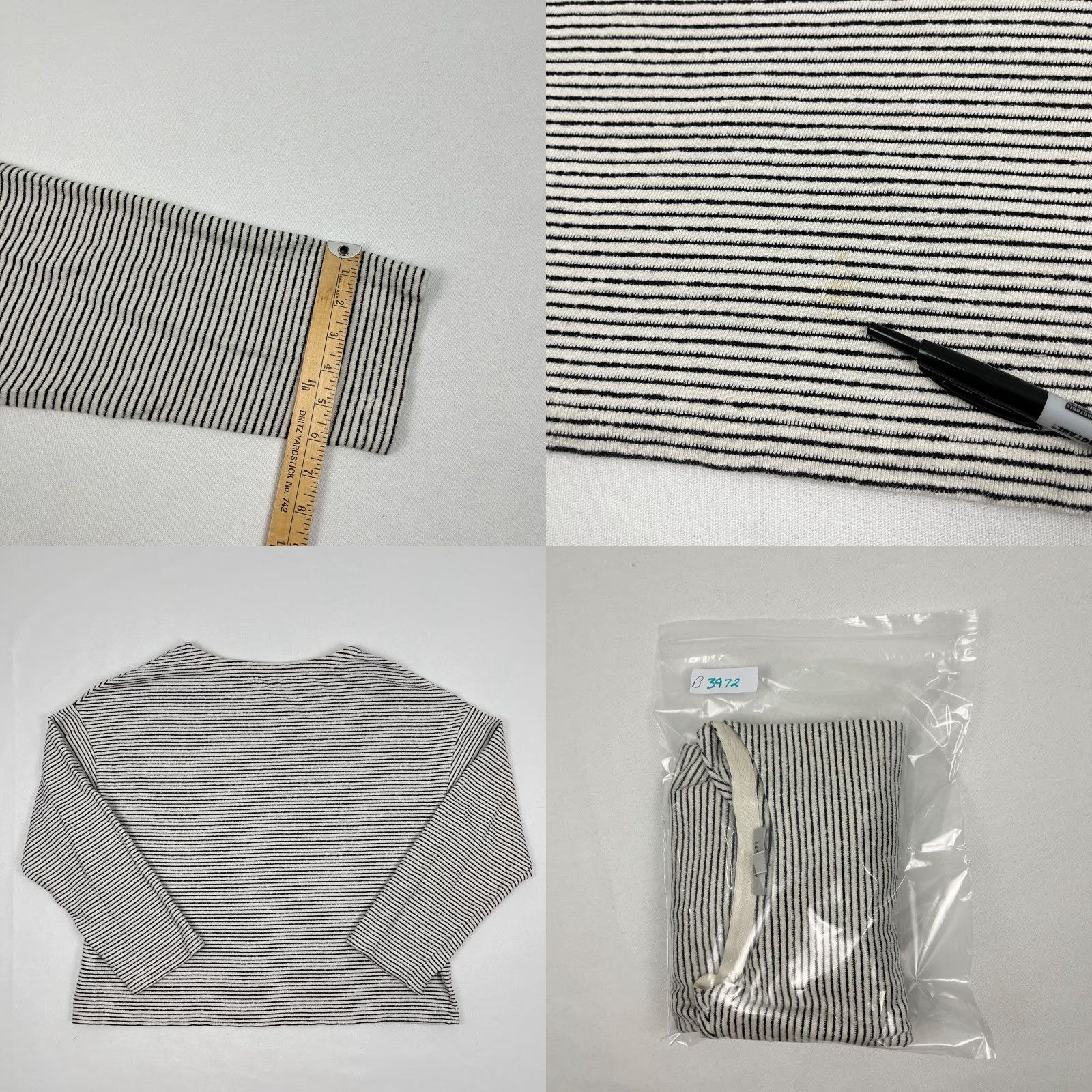 Allsaints VINTAGE AllSaints Adelise LS Stripe Tee Women XS Oversized Boxy Modernist Minimal Blouse Size XS / US 0-2 / IT 36-38 - 8 Thumbnail