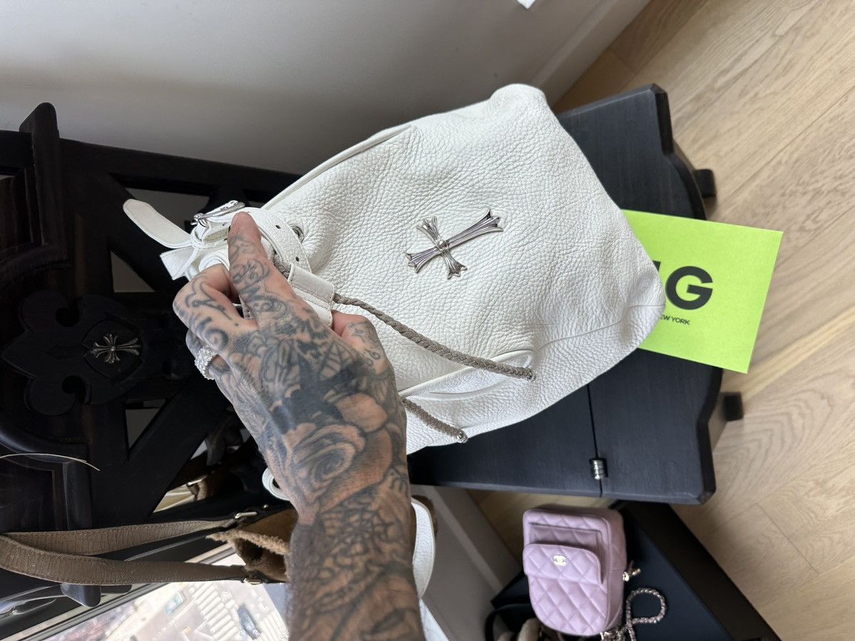 Chrome Hearts CHROME HEARTS XL LARGE WHITE LEAHER HIPPIE TRAVEL BAG Size ONE SIZE - 13 Thumbnail