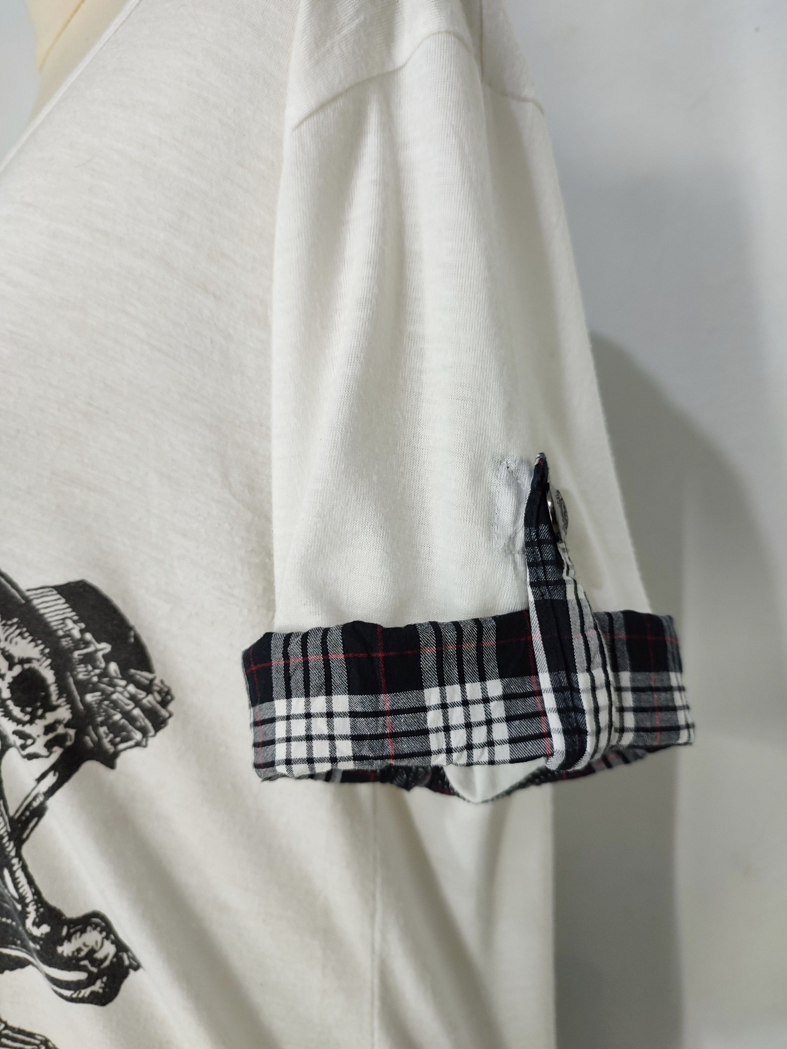 Japanese Brand DOPE❤️‍🔥Algonquins🇯🇵 Crown Skull Art Tartan Sleeve Size L / US 10 / IT 46 - 9 Thumbnail