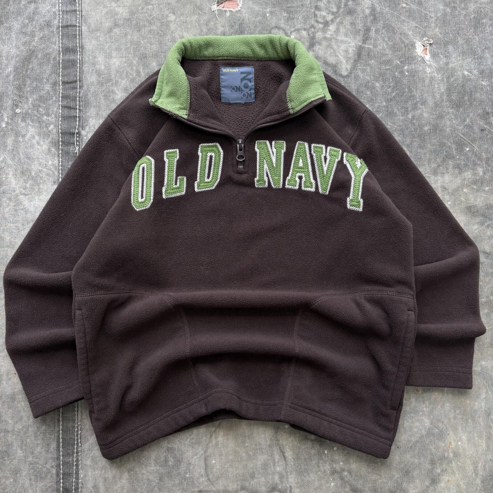 Old Navy Vintage Y2K Chocolate Brown Old Navy Fleece 1/4 Zip Pullover Size M / US 6-8 / IT 42-44 - 1 Thumbnail