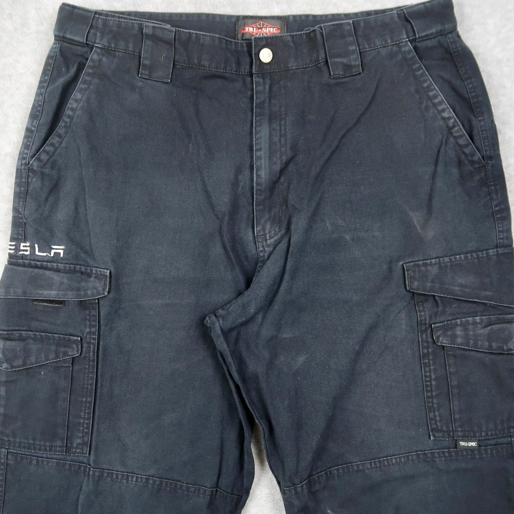Vintage Tru-Spec Black Tactical Cargo Pants Mens 38x32 Cargo Pocket Canvas Cotton Straight Regular Front Zip Button Pants Size US 38 / EU 54 - 3 Thumbnail