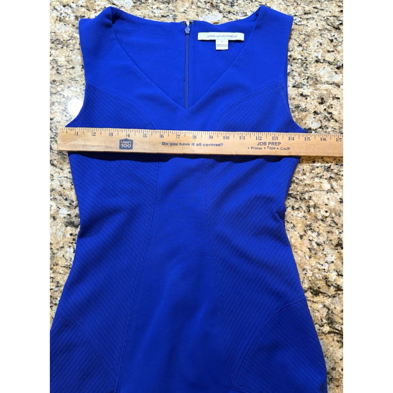 Diane von Furstenberg Diane von Furstenberg Women’s blue V-Neck fit & flare Sleeveless Mini Dress 2 Women Small/Regular 2 Size XS / US 0-2 / IT 36-38 - 6 Thumbnail