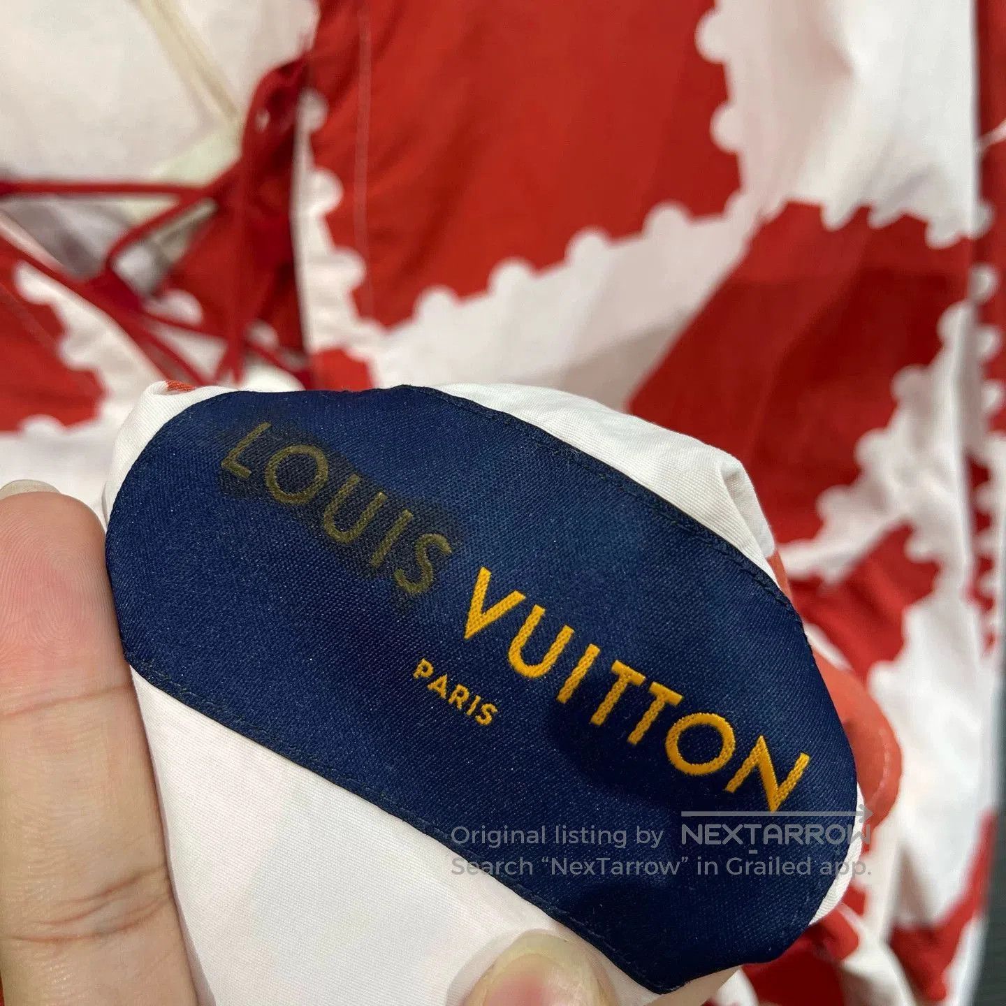 Louis Vuitton Red and White Checkered Hooded Long Sleeve Top. Size US M / EU 48-50 / 2 - 4 Thumbnail